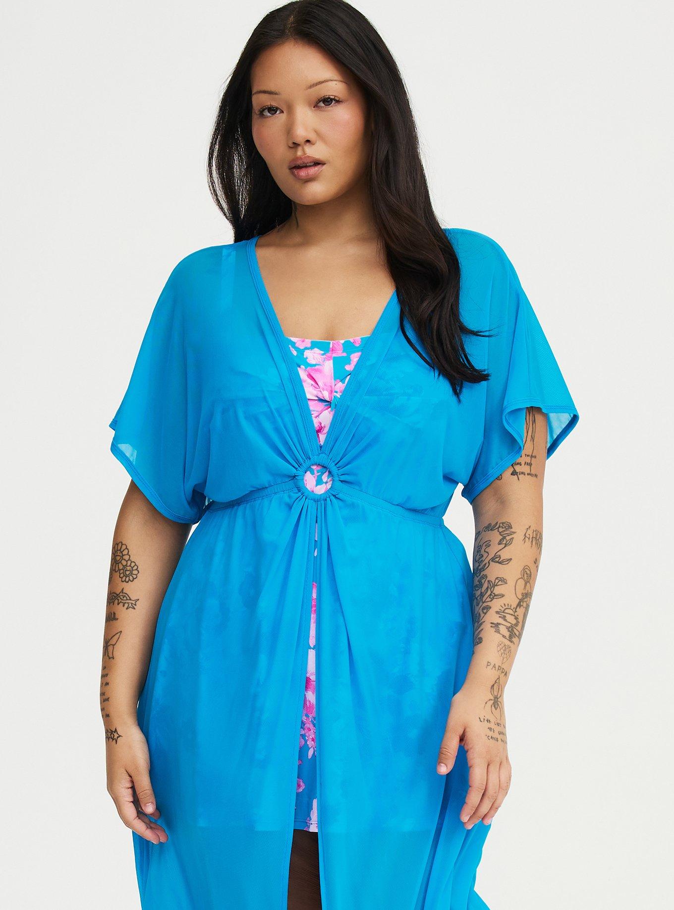 Mesh O-Ring Swim Cover-Up, BLUE SEA SWIM, alternate