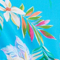 Shirttail Swim Cover-Up Kimono, LUSH TROPICAL BLUE SEA, swatch