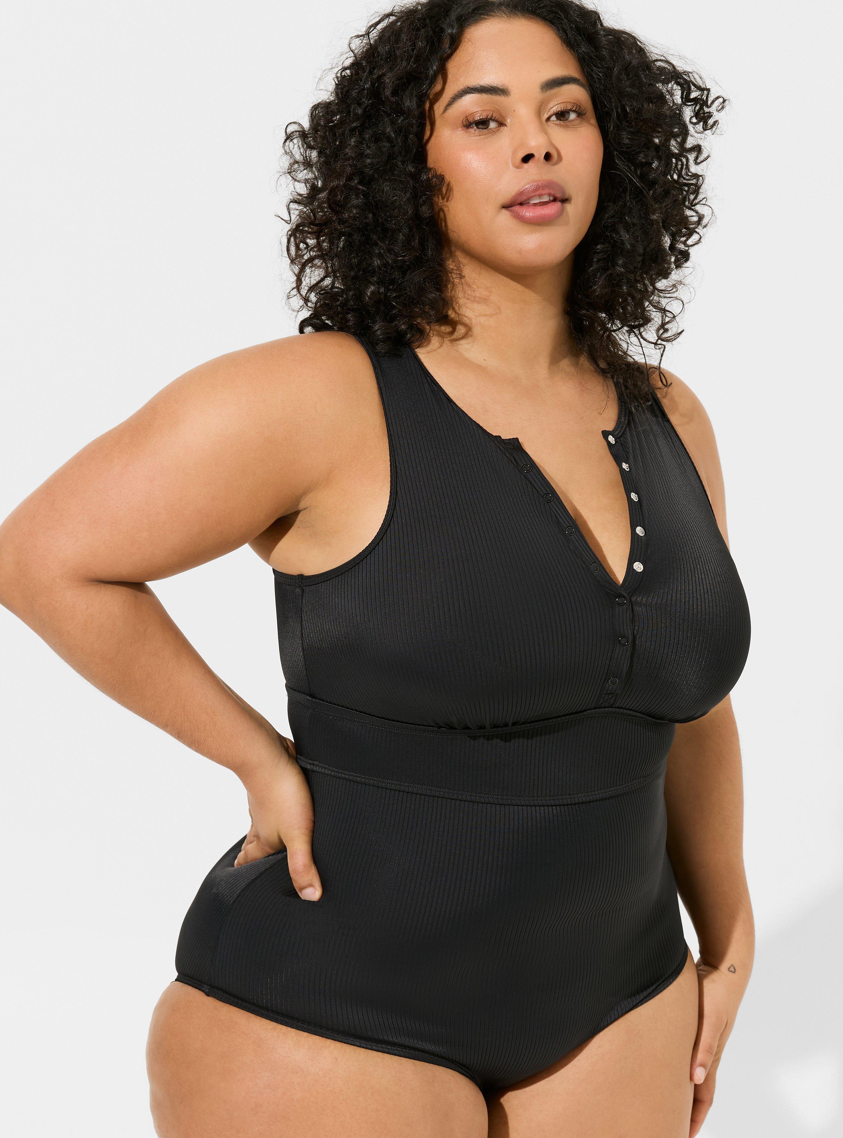 Plus Size - Slim Fix Underwire Piping One Piece Swimsuit - Torrid