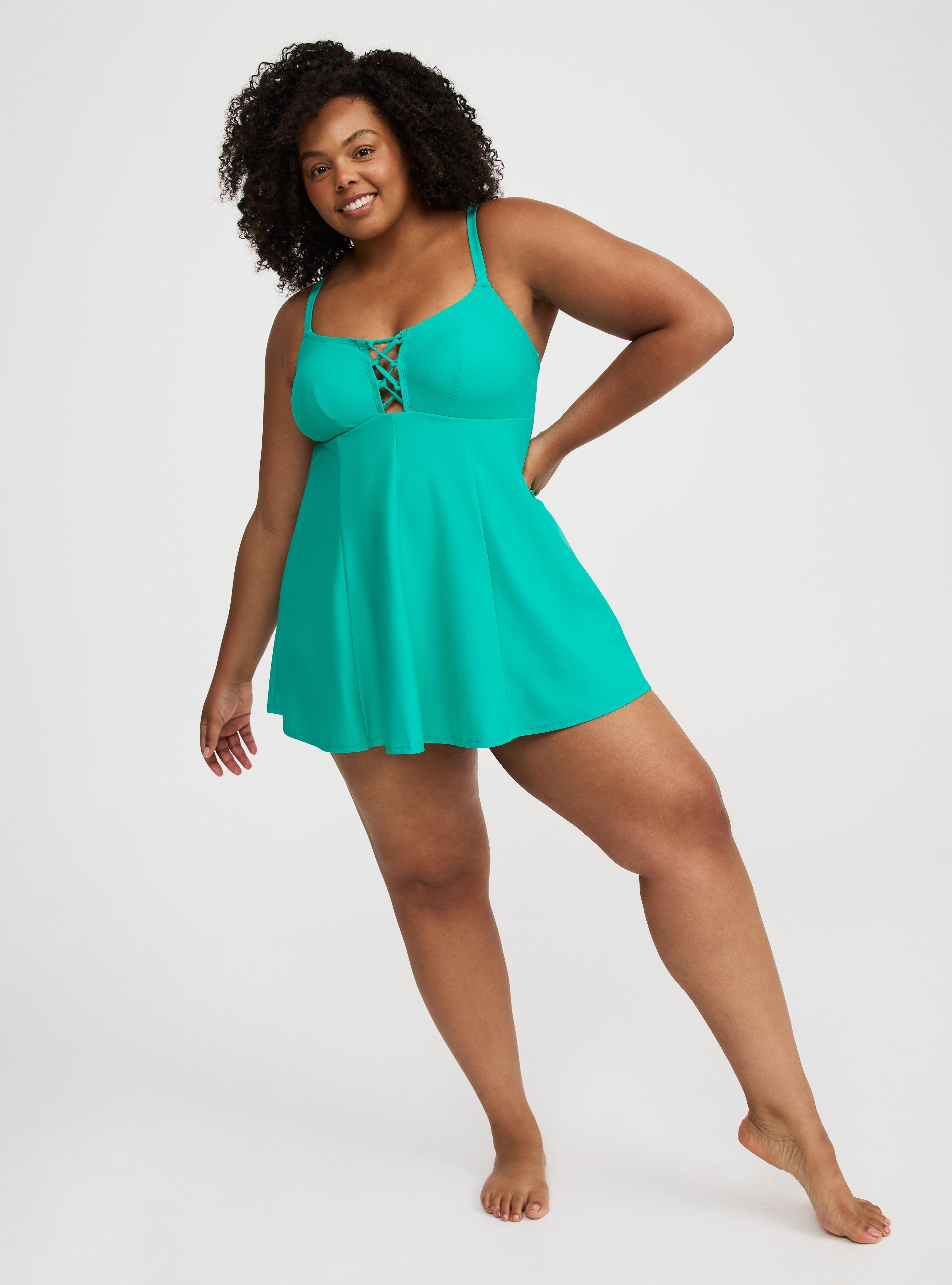 Strappy Lace-Up Swim Dress