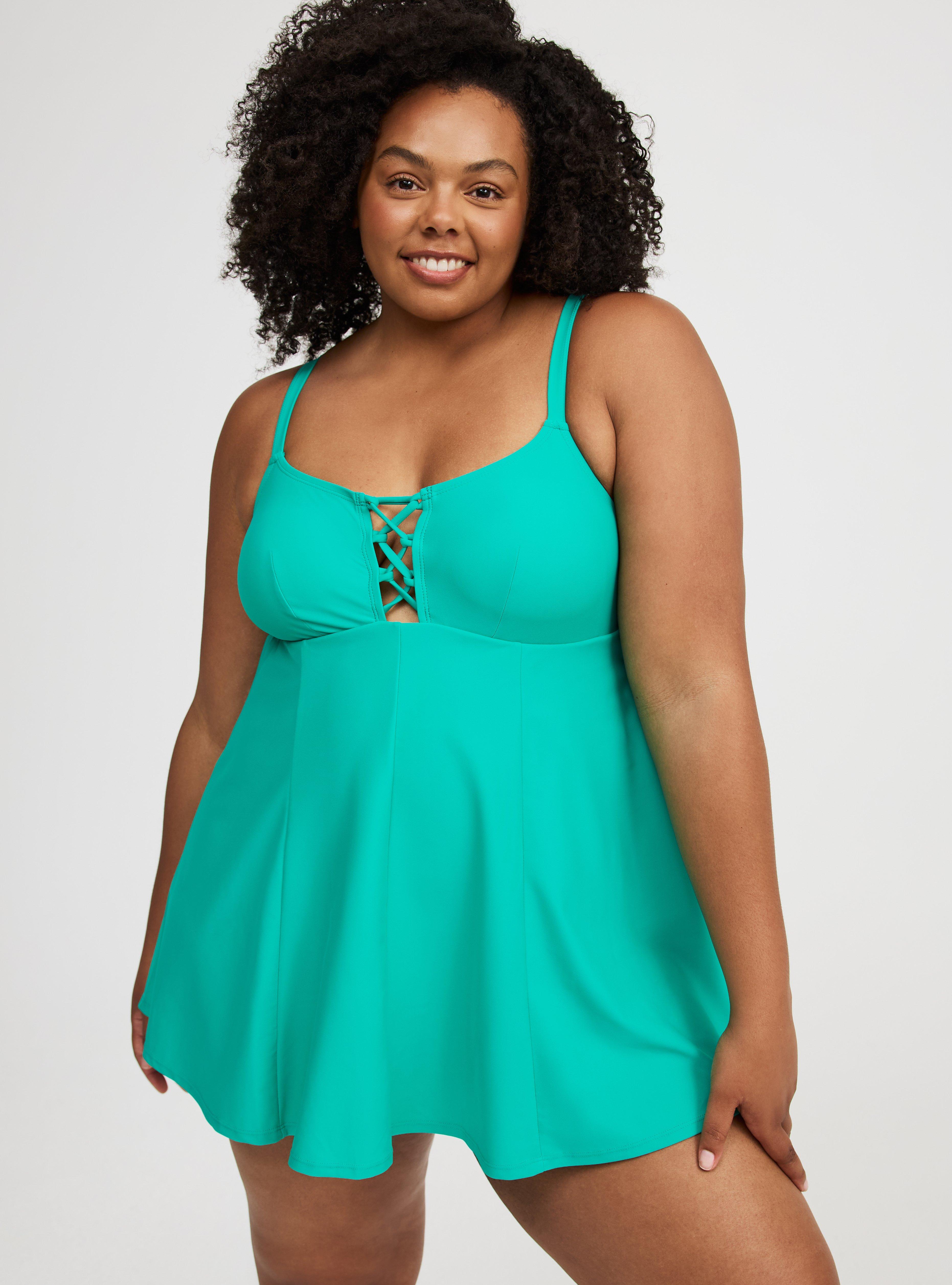Strappy Lace-Up Swim Dress