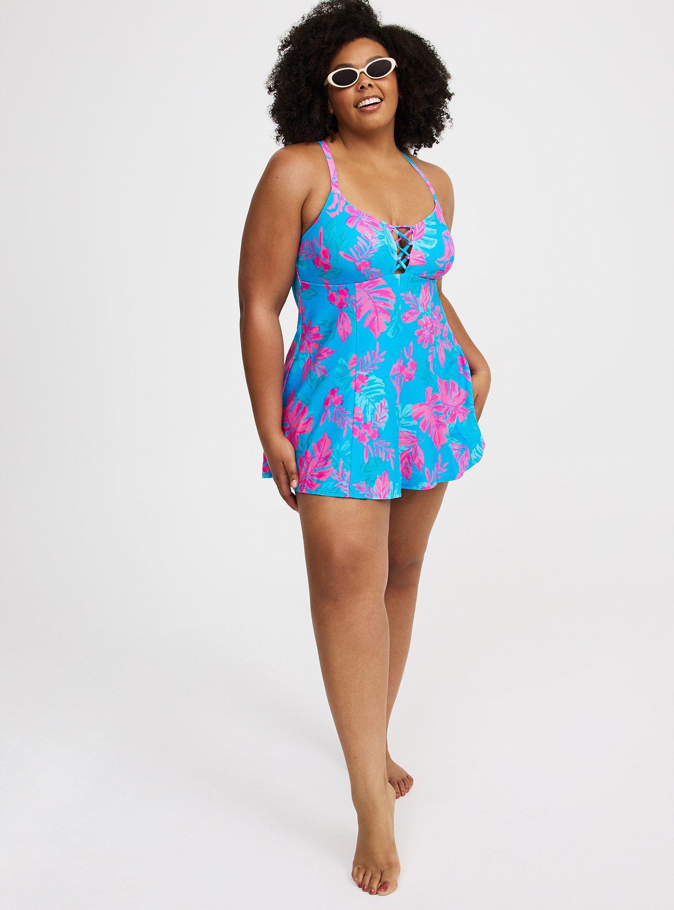 Strappy Lace-Up Swim Dress