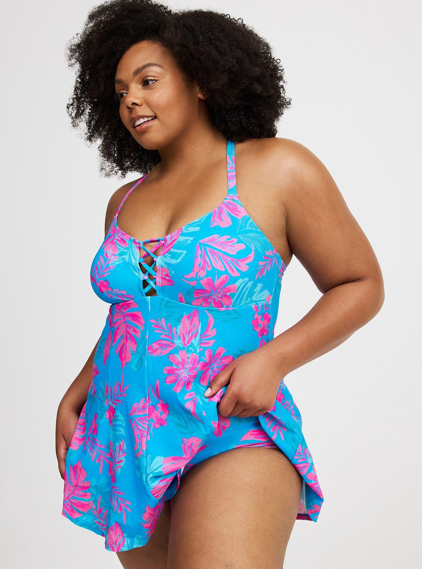 Strappy Lace-Up Swim Dress