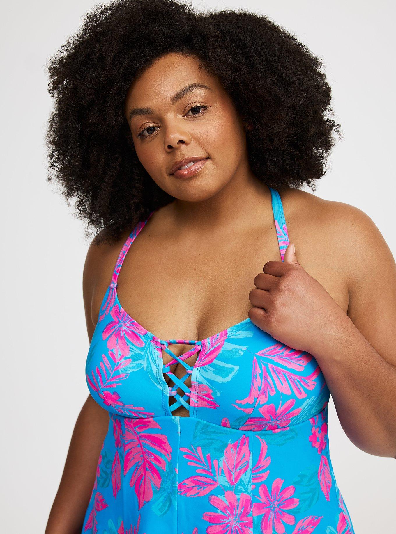 Strappy Lace-Up Swim Dress