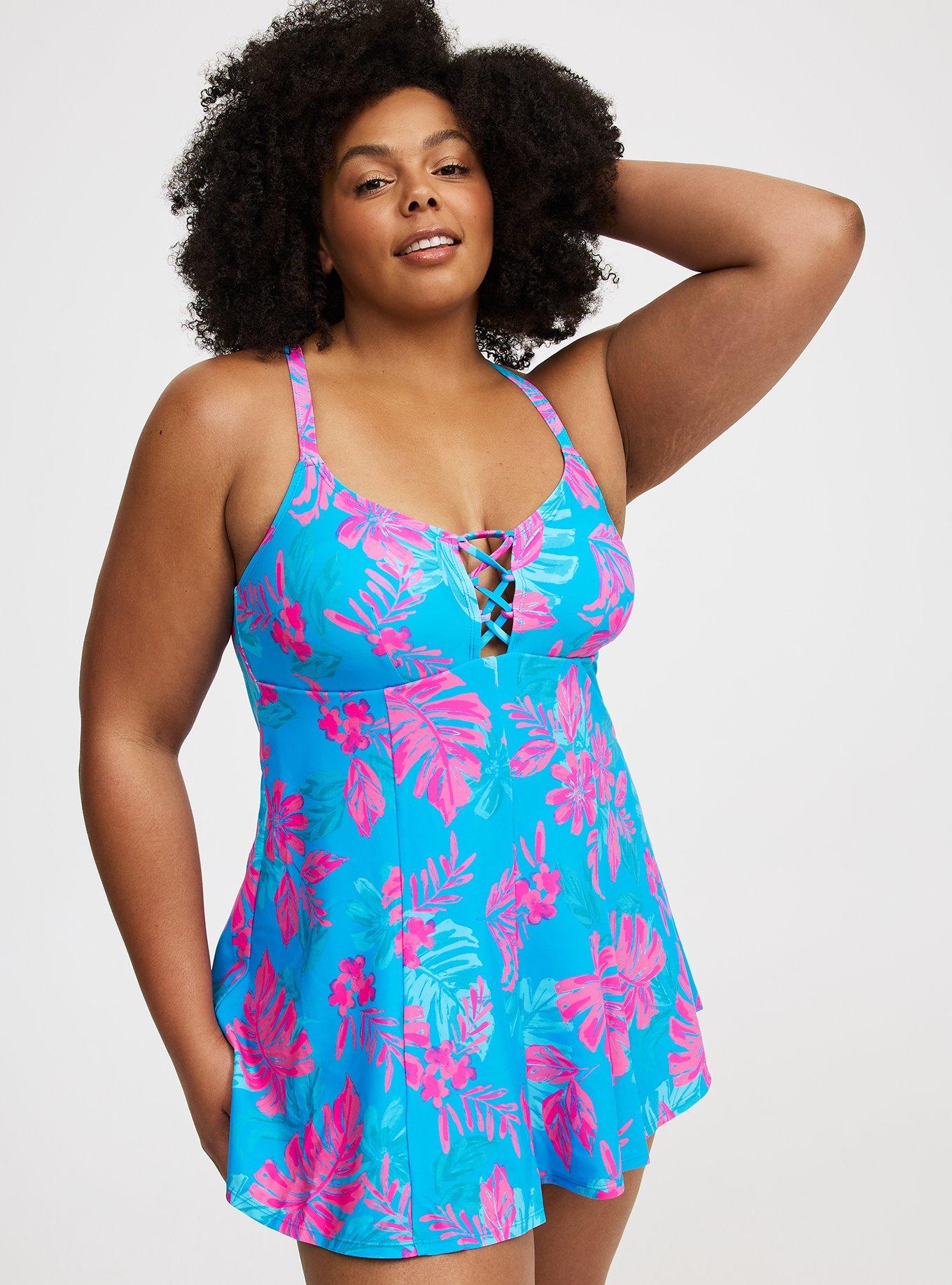 Strappy Lace-Up Swim Dress