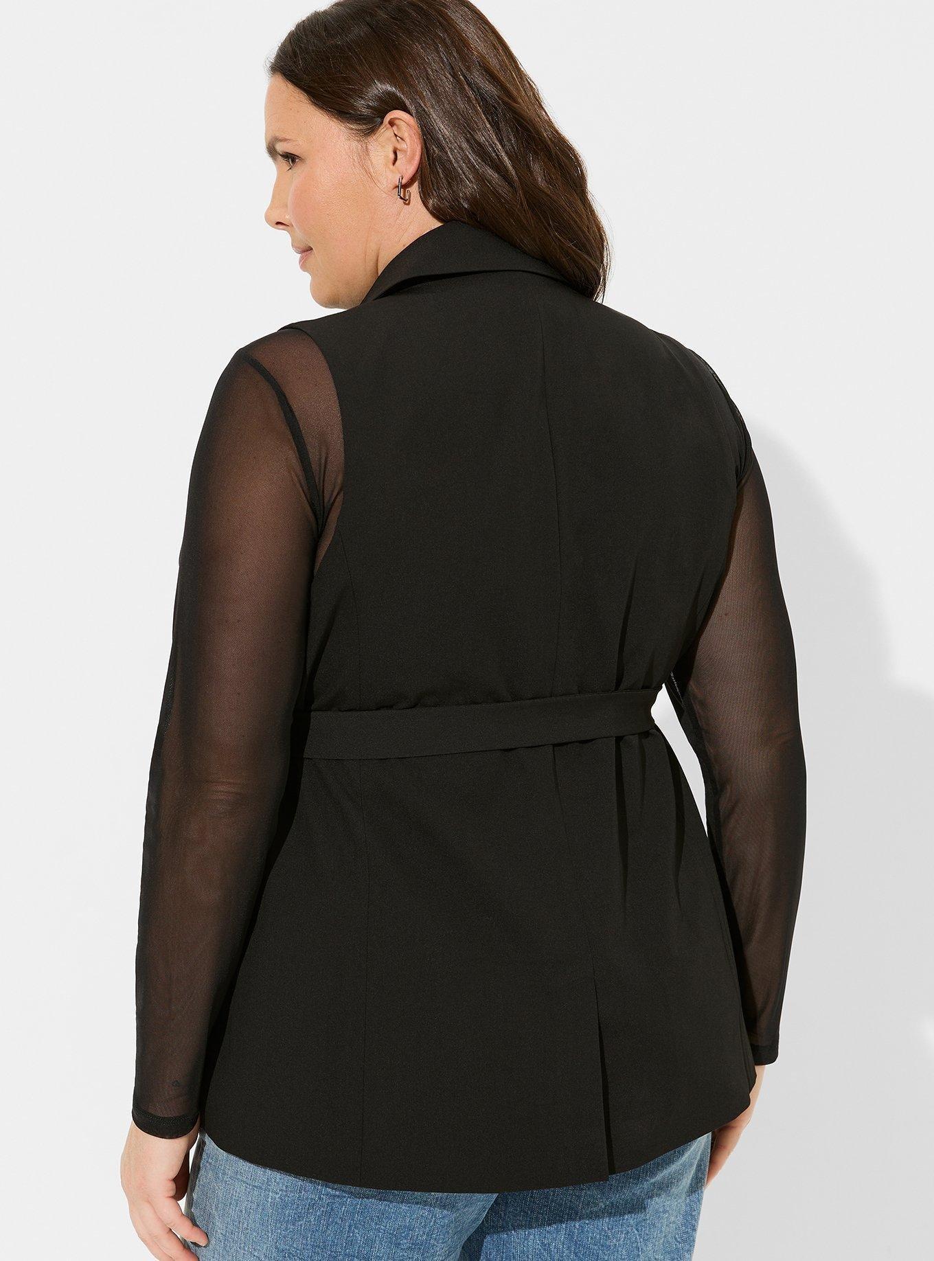 City Twill Longline Belted Vest