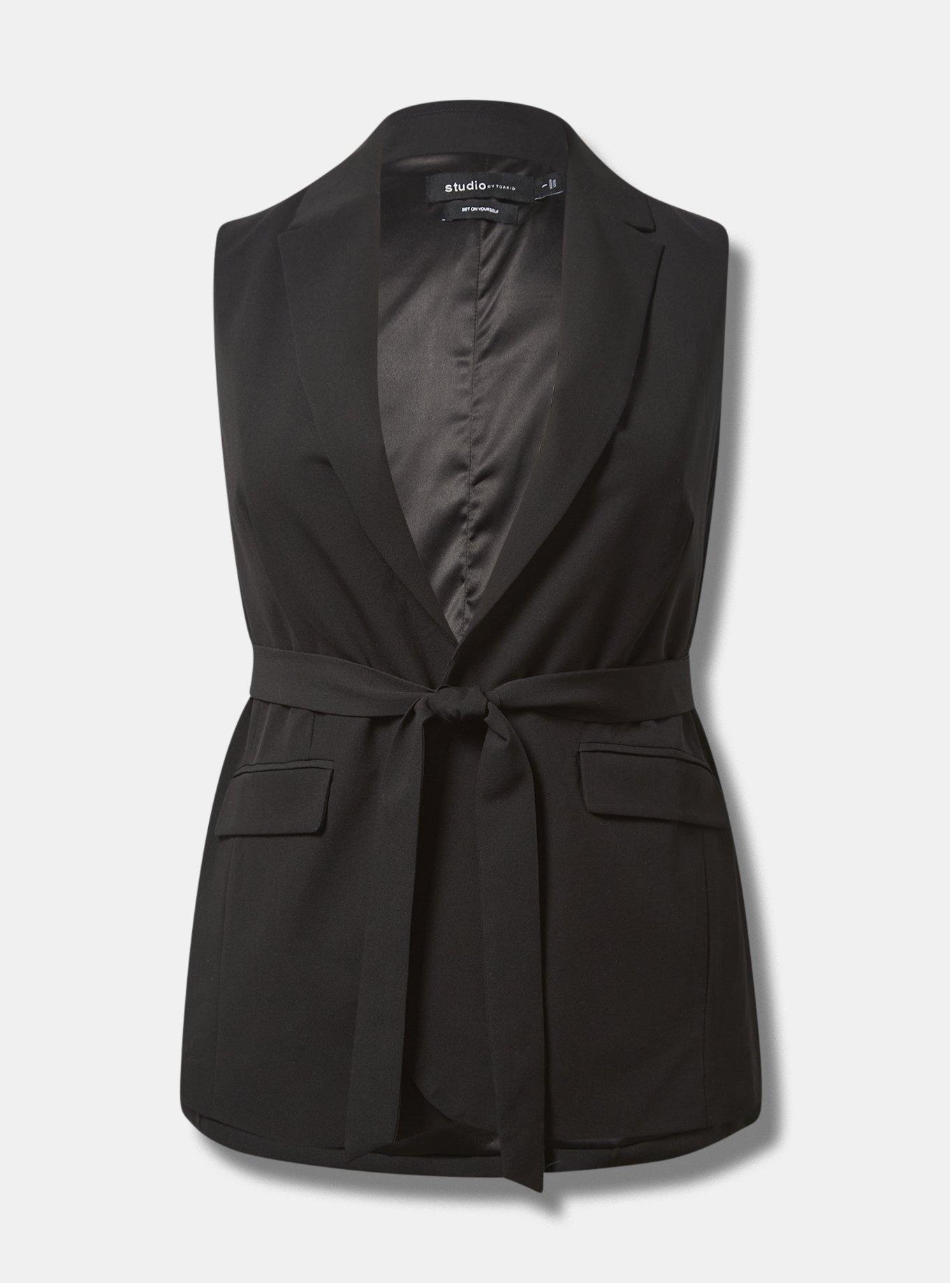 City Twill Longline Belted Vest