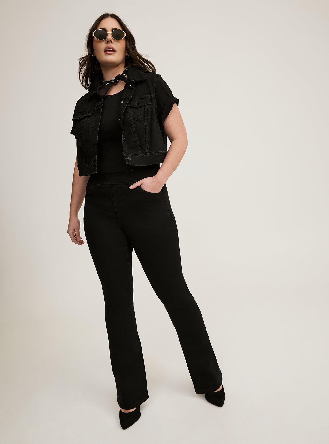 Mid-Rise Secret-Smooth Pockets + Waistband Plus-Size Slim-Flare