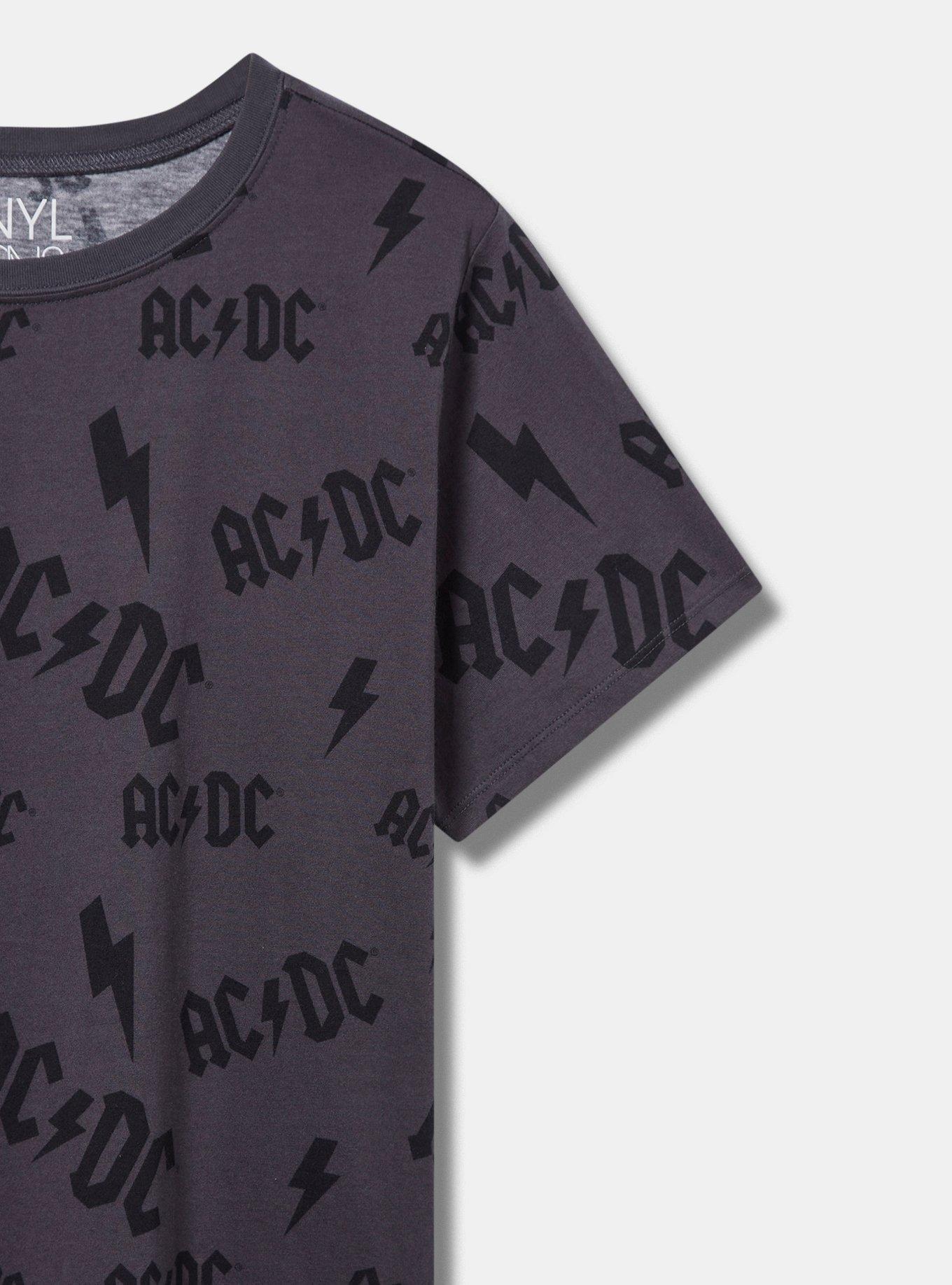 ACDC Classic Fit Cotton All Over Print Crew Tee