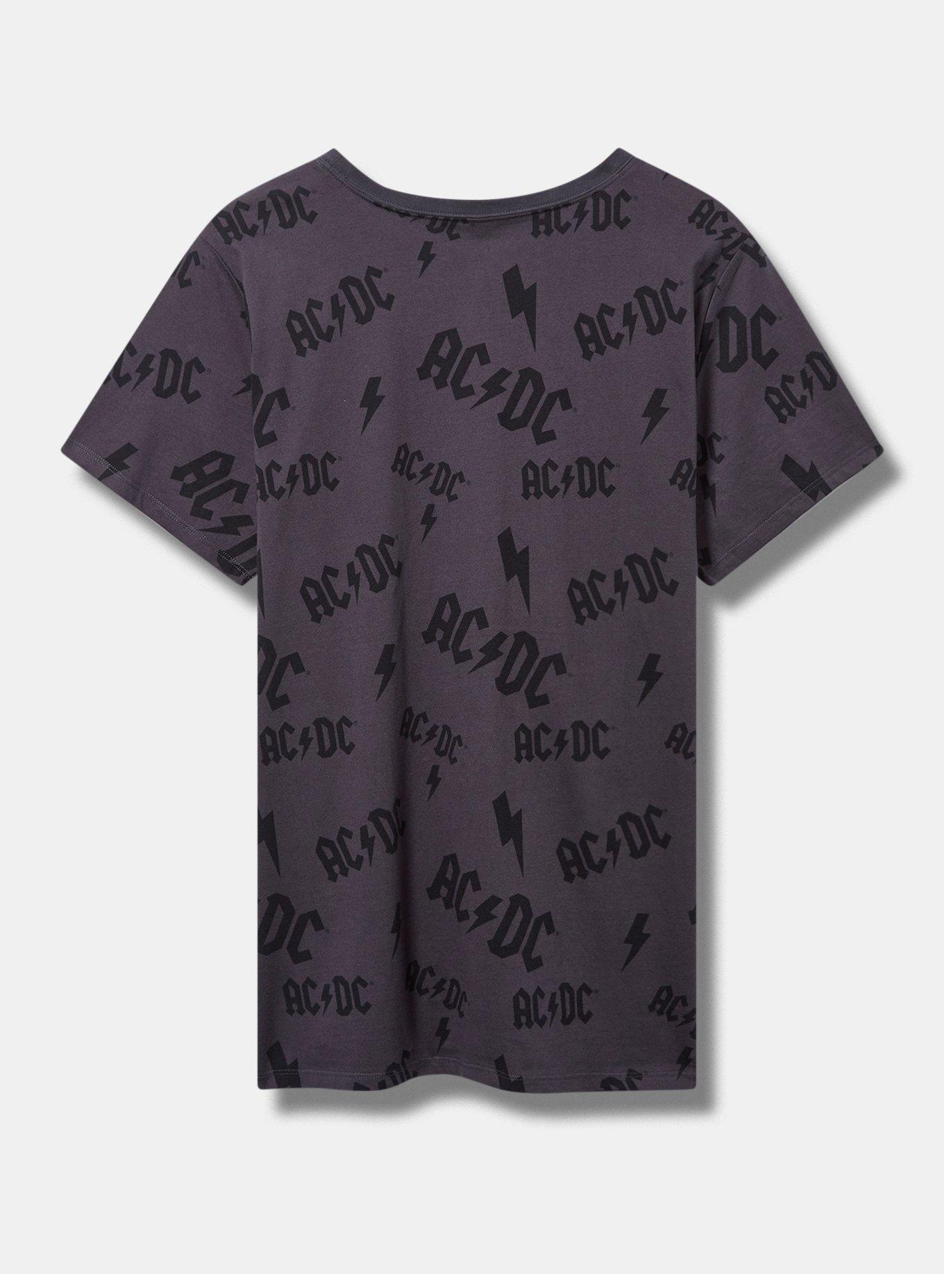 ACDC Classic Fit Cotton All Over Print Crew Tee