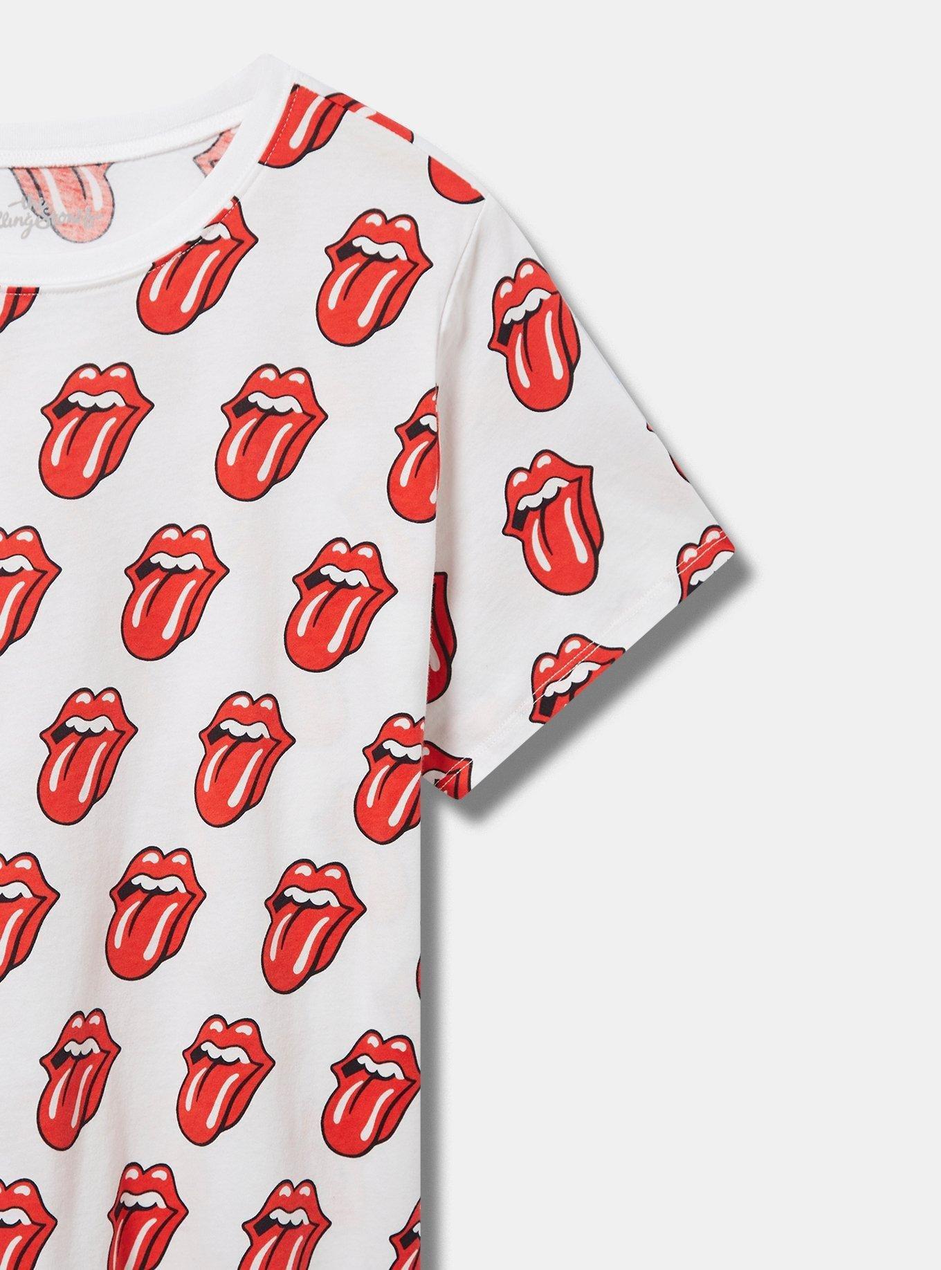 The Rolling Stones Classic Fit Cotton Crew All Over Print Tee