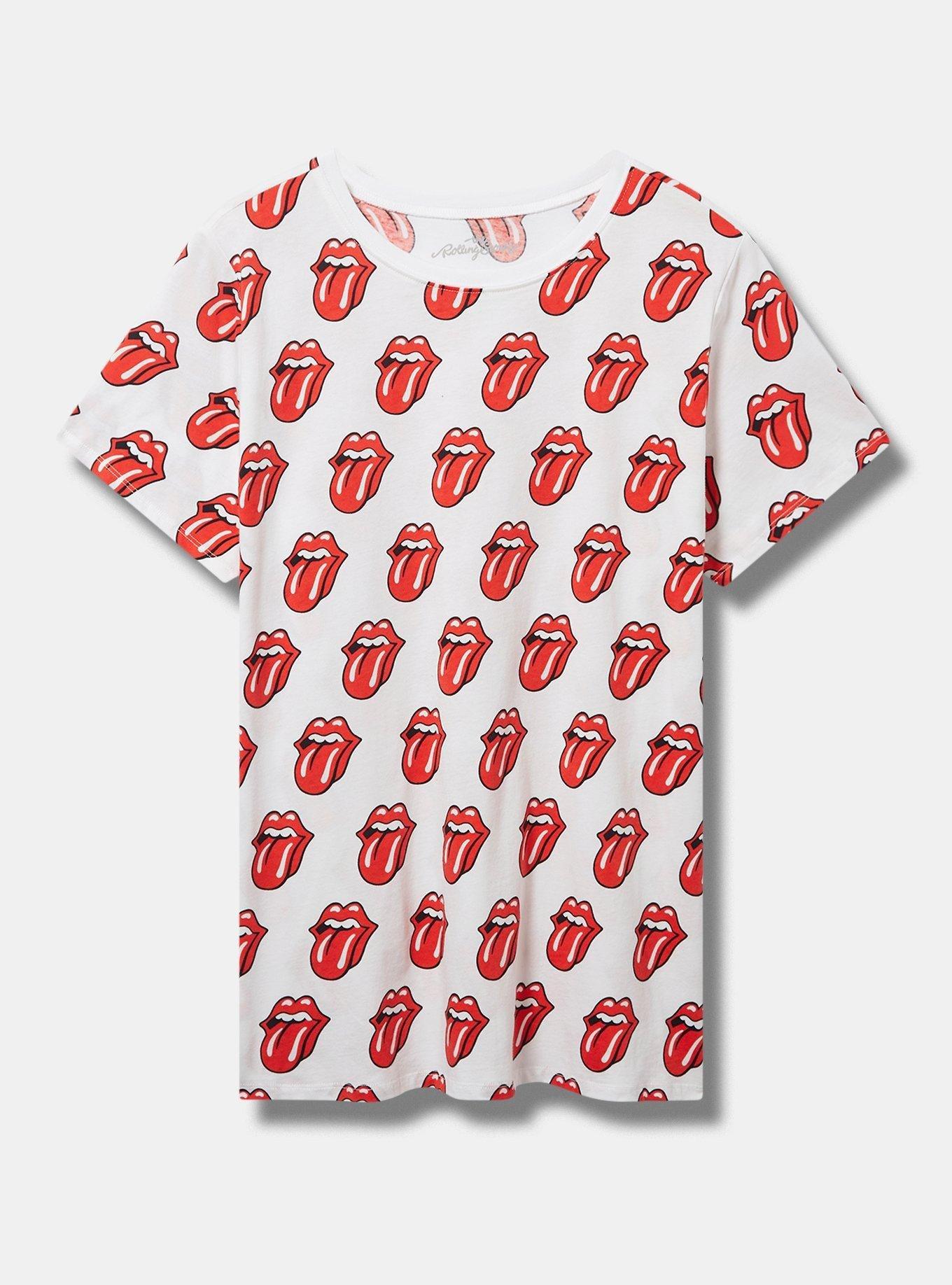 The Rolling Stones Classic Fit Cotton Crew All Over Print Tee