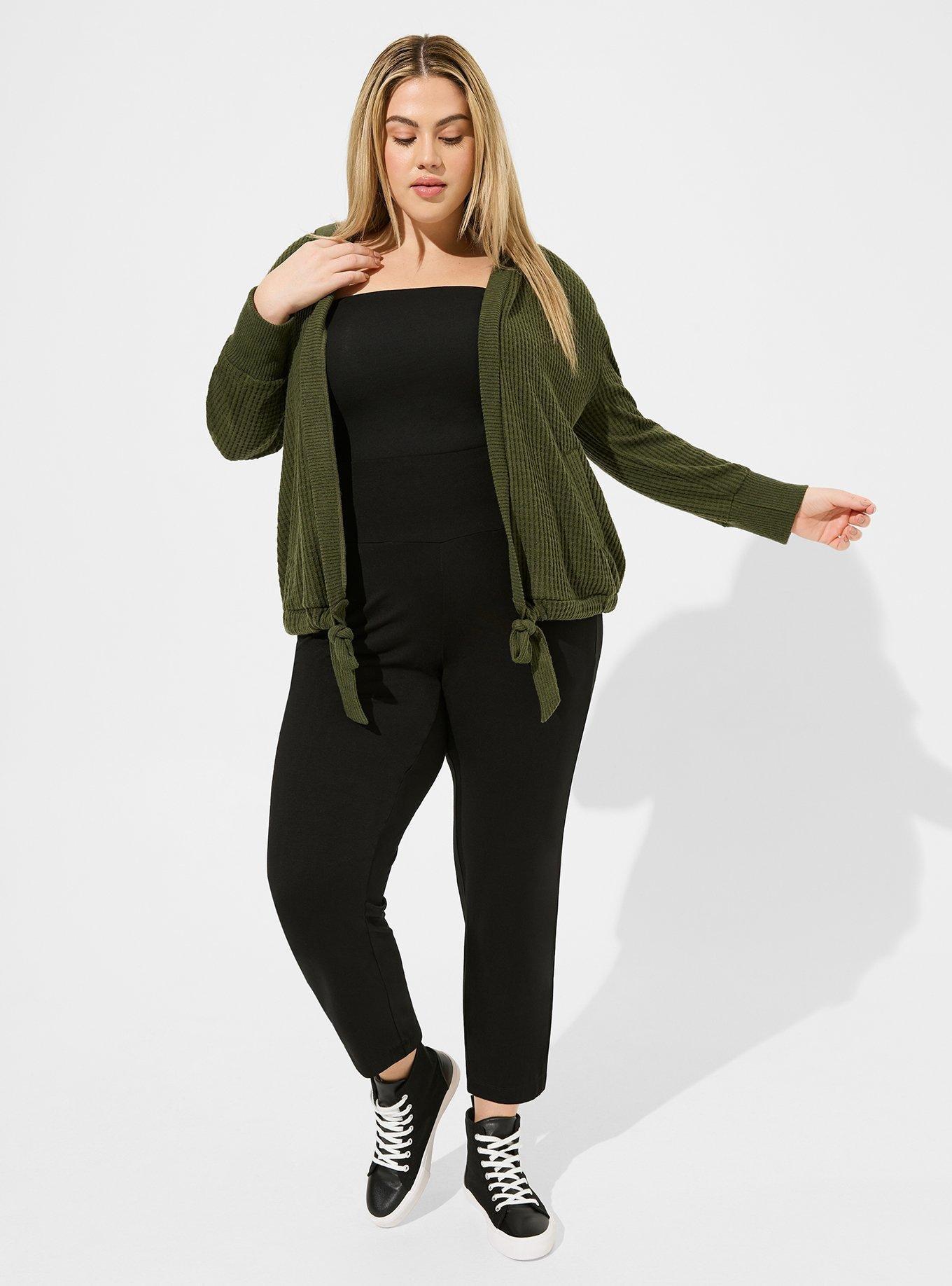 Super Soft Plush Waffle Hooded Open Front Cardigan