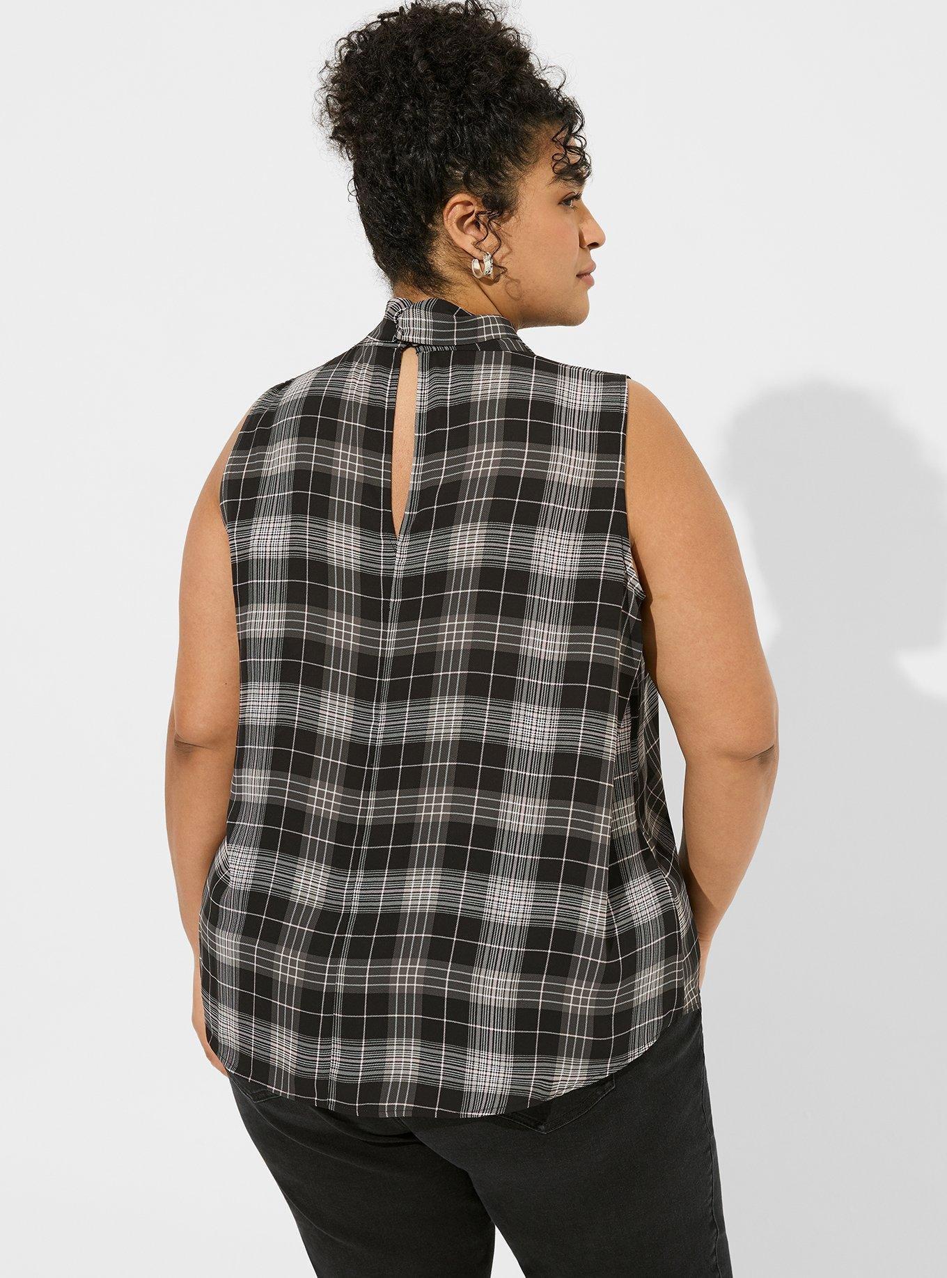 Plus Size - Georgette Tie Neck Sleeveless Blouse - Torrid