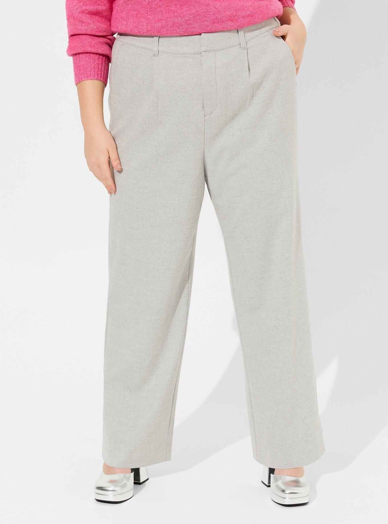 Wide Leg Brushed Twill High Rise Pant