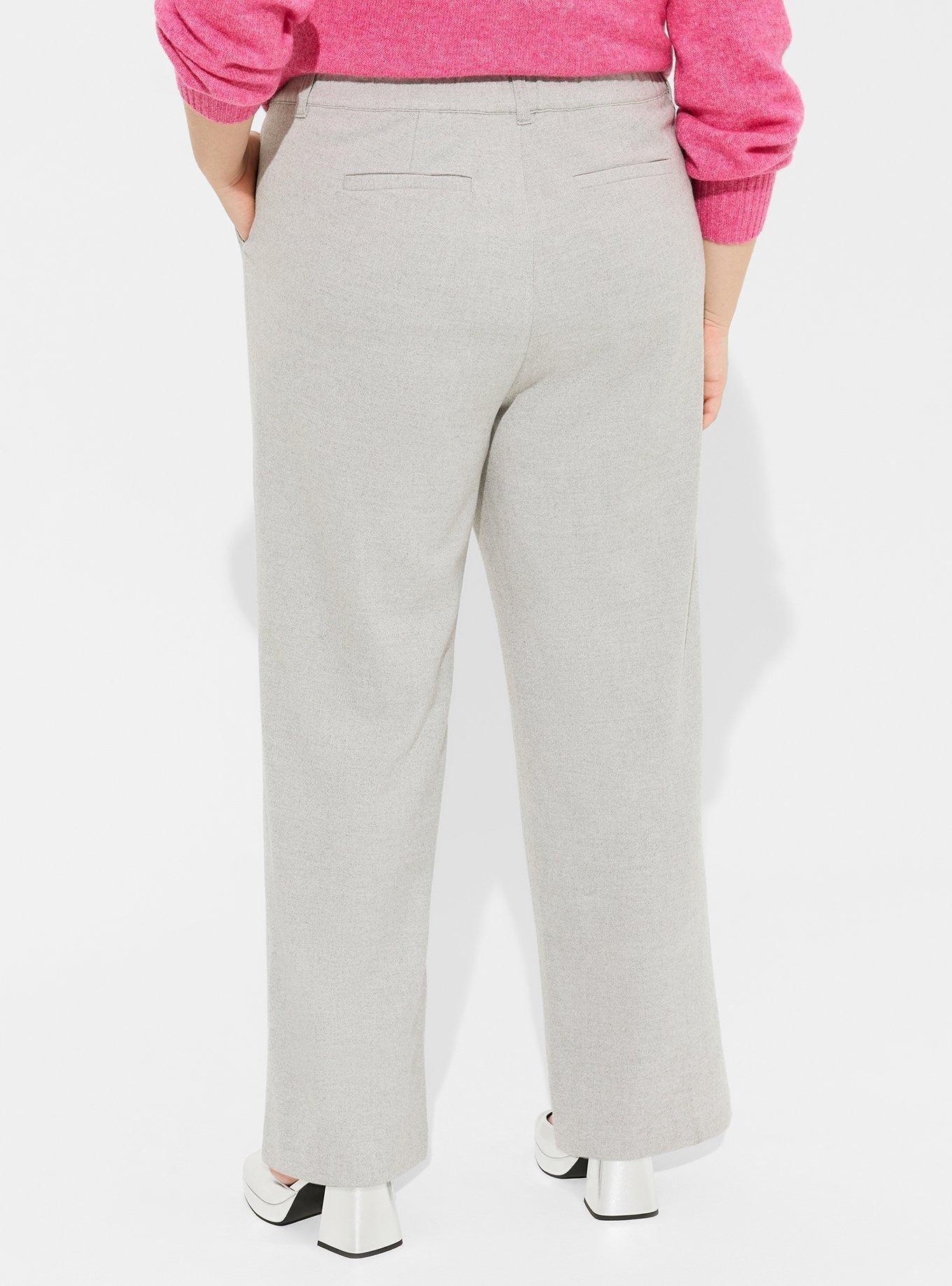 Wide Leg Brushed Twill High Rise Pant