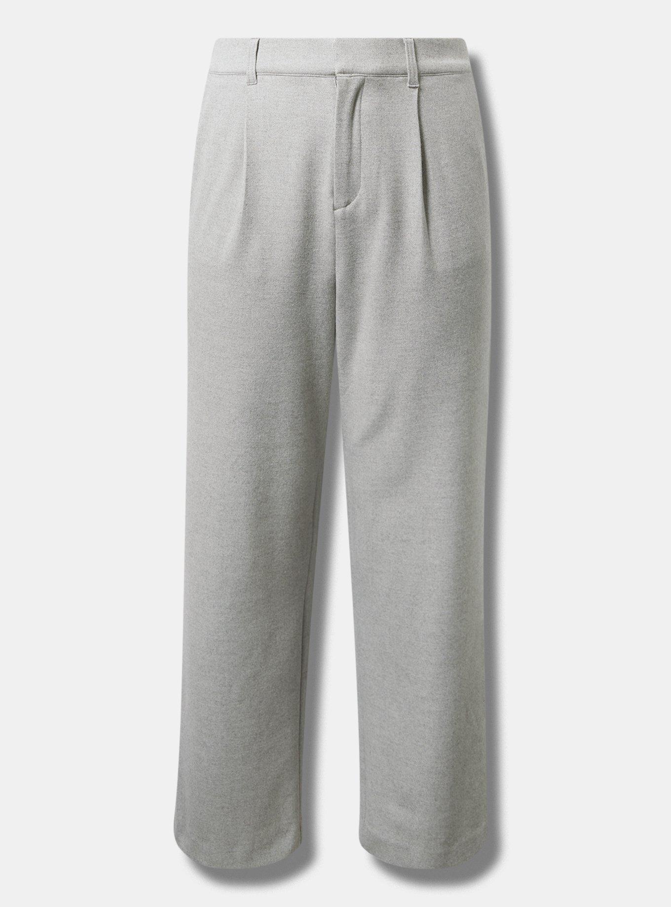 Wide Leg Brushed Twill High Rise Pant