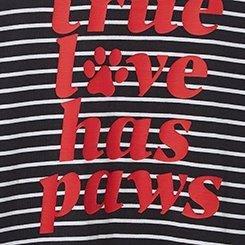 Love Paws Everyday Cotton Jersey Crew Neck Tee, STRIPE BLACK WHITE, swatch