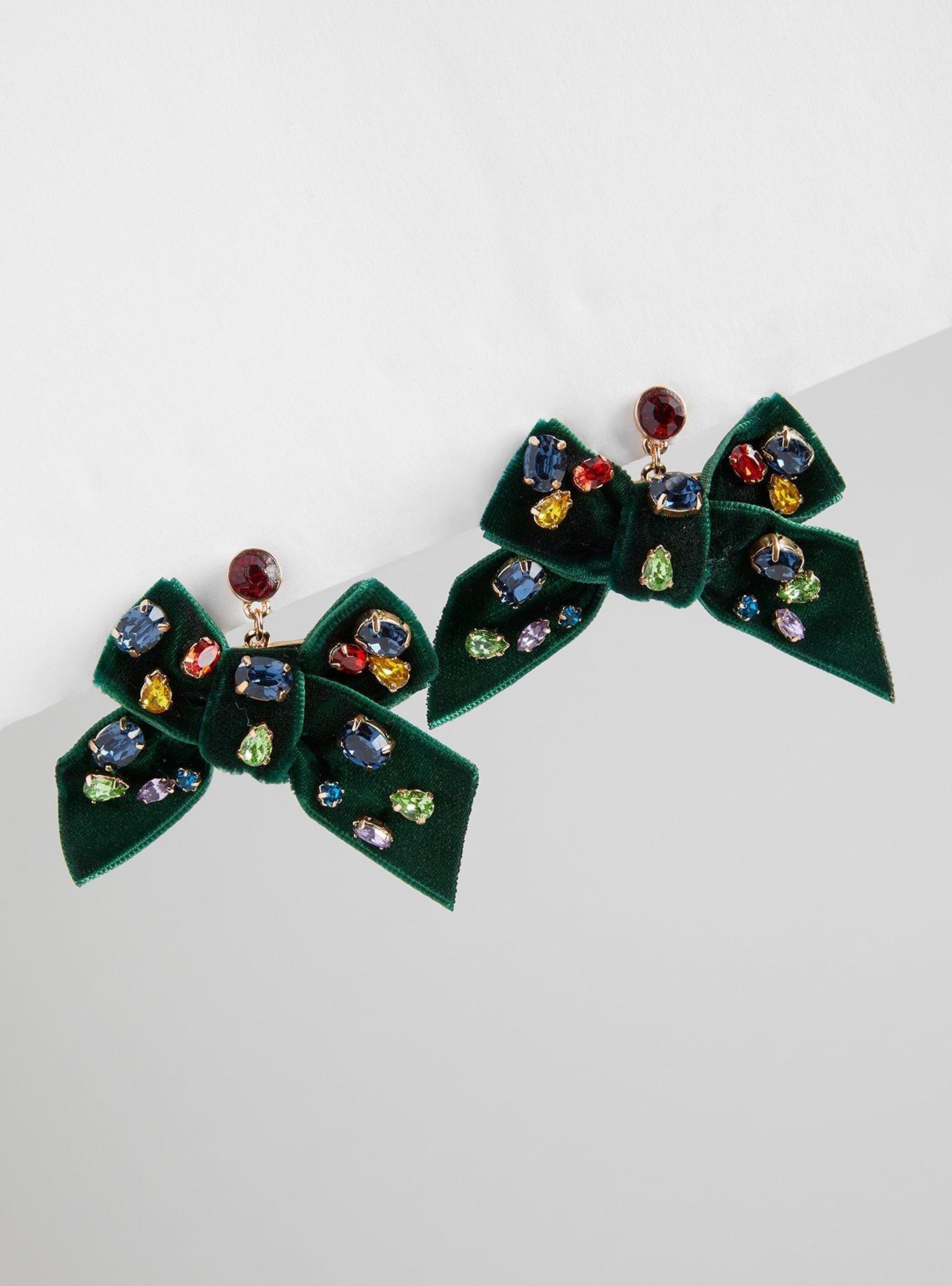 Holiday Bow Rhinestone Earring