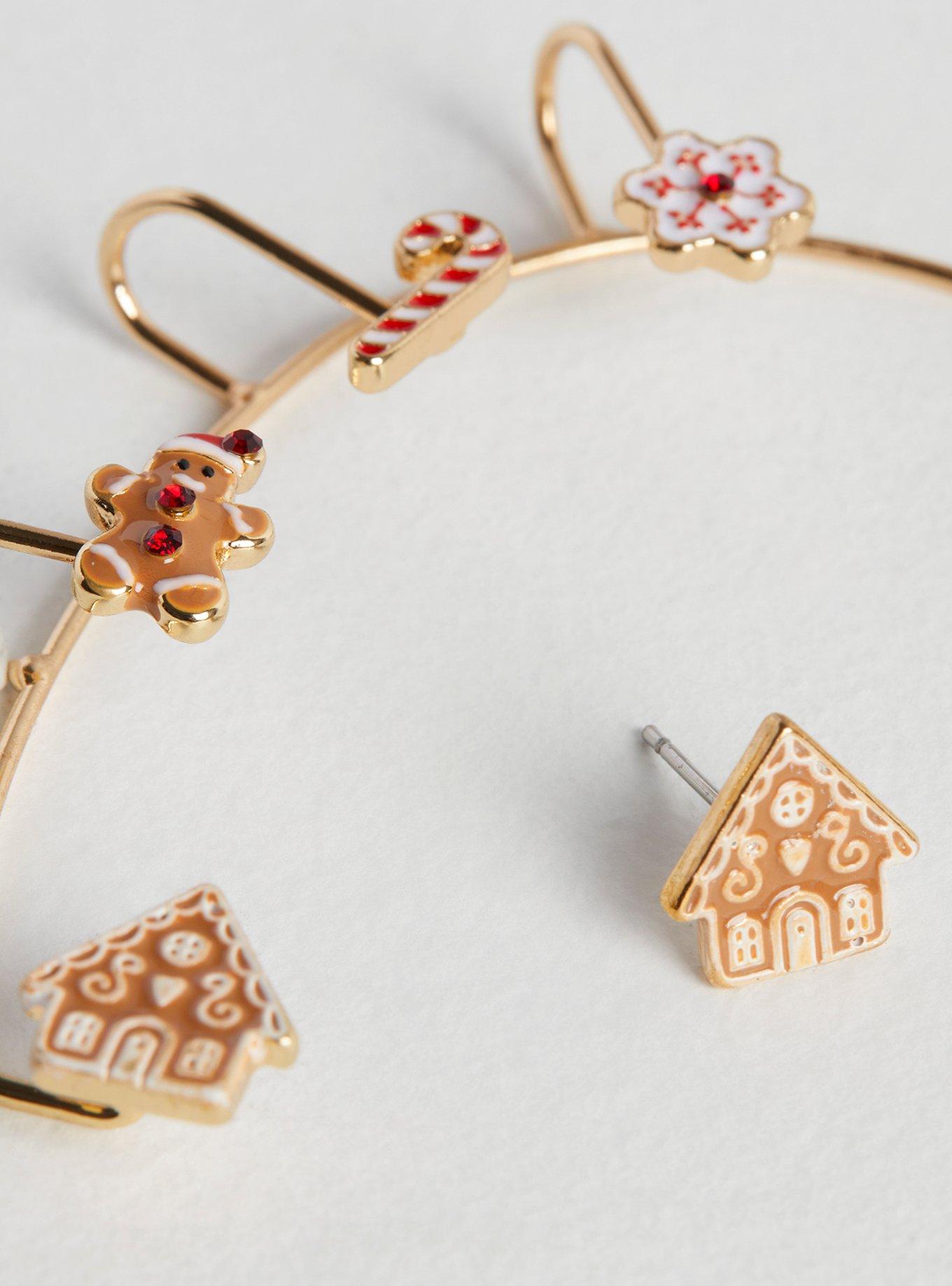 Gingerbread House Crawler Earring