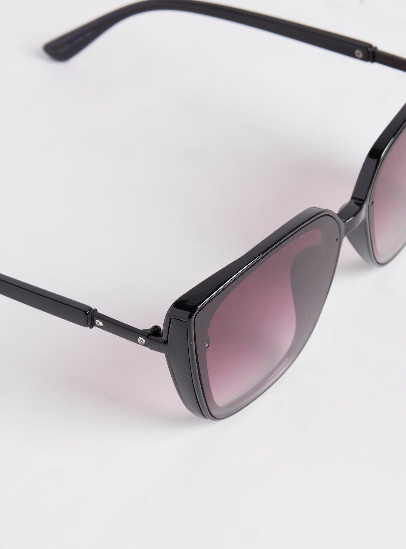 Plus Size Oversized Cat Eye Smoke Lens Sunglasses, , alternate
