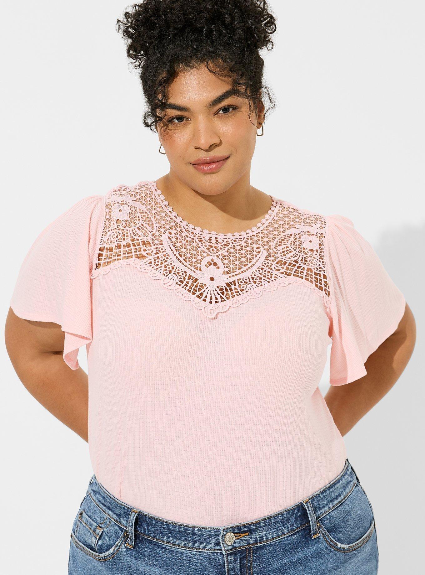 Lace Yoke Henley Top