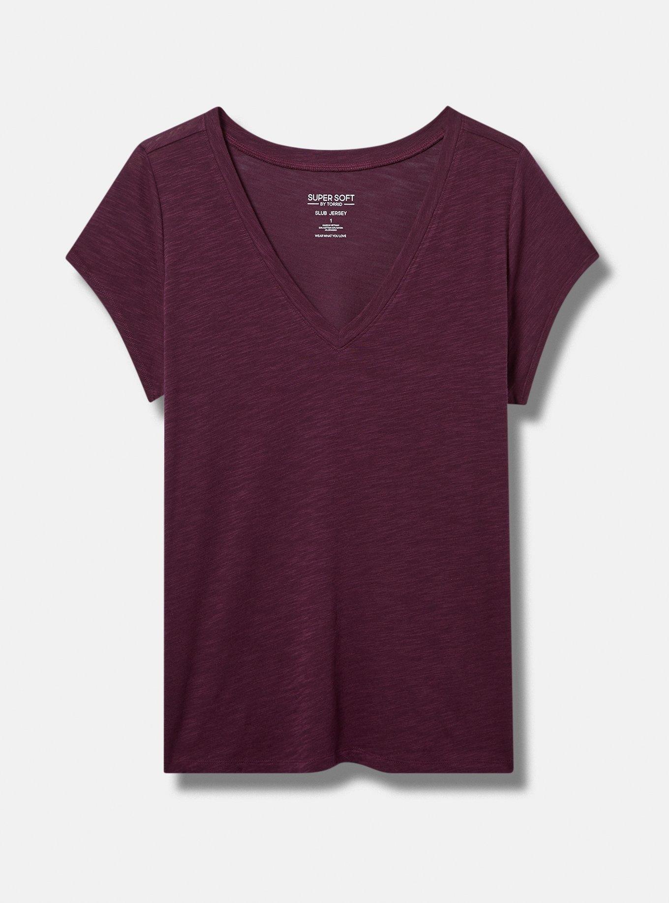 Super Soft Slub V-Neck Short Sleeve Tee