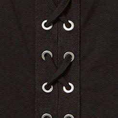 Foxy Lace Up Cami , DEEP BLACK, swatch