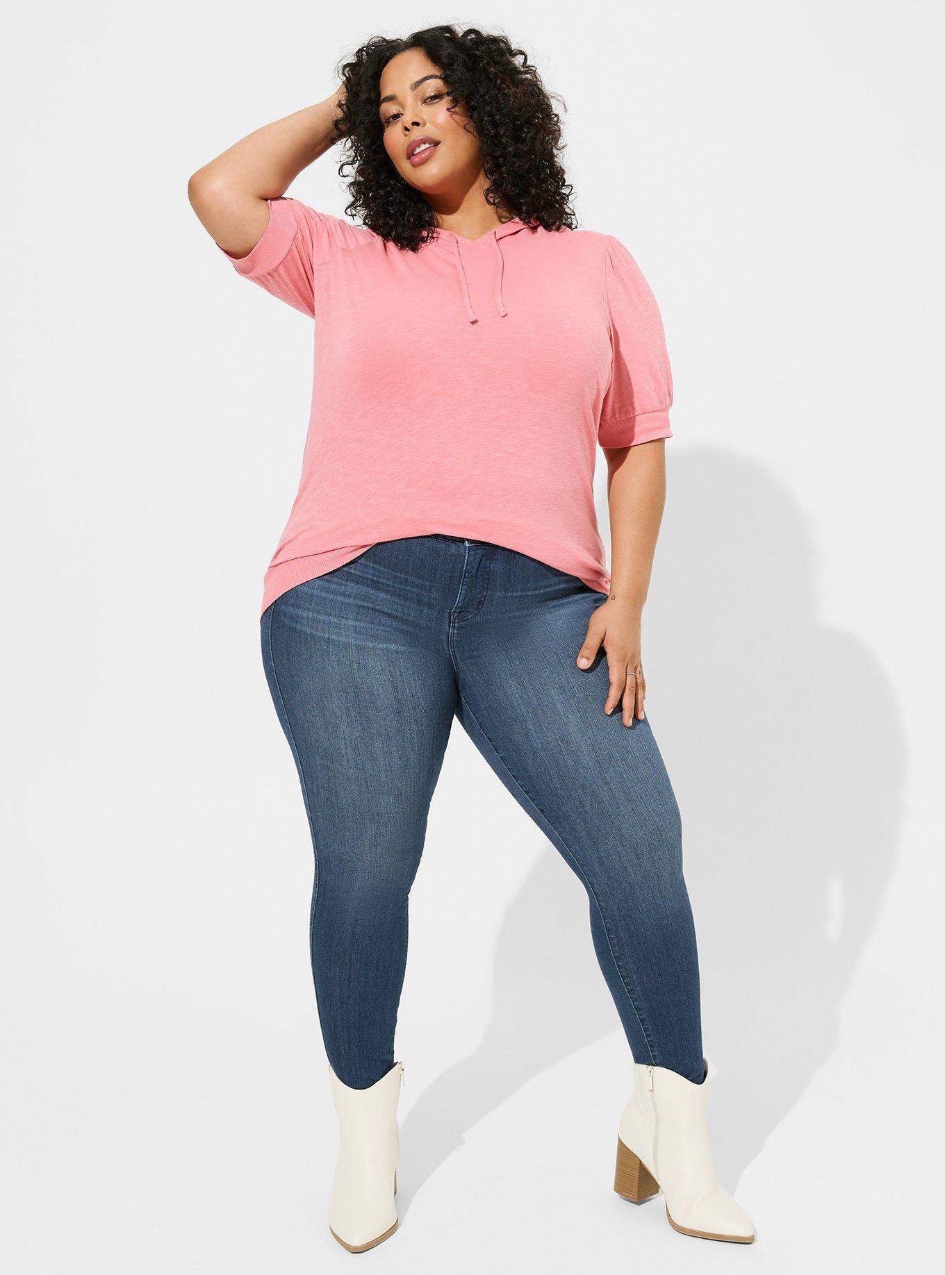 Shop Plus Size Plush Lounge Zip Hoodie in Pink, Sizes 12-30