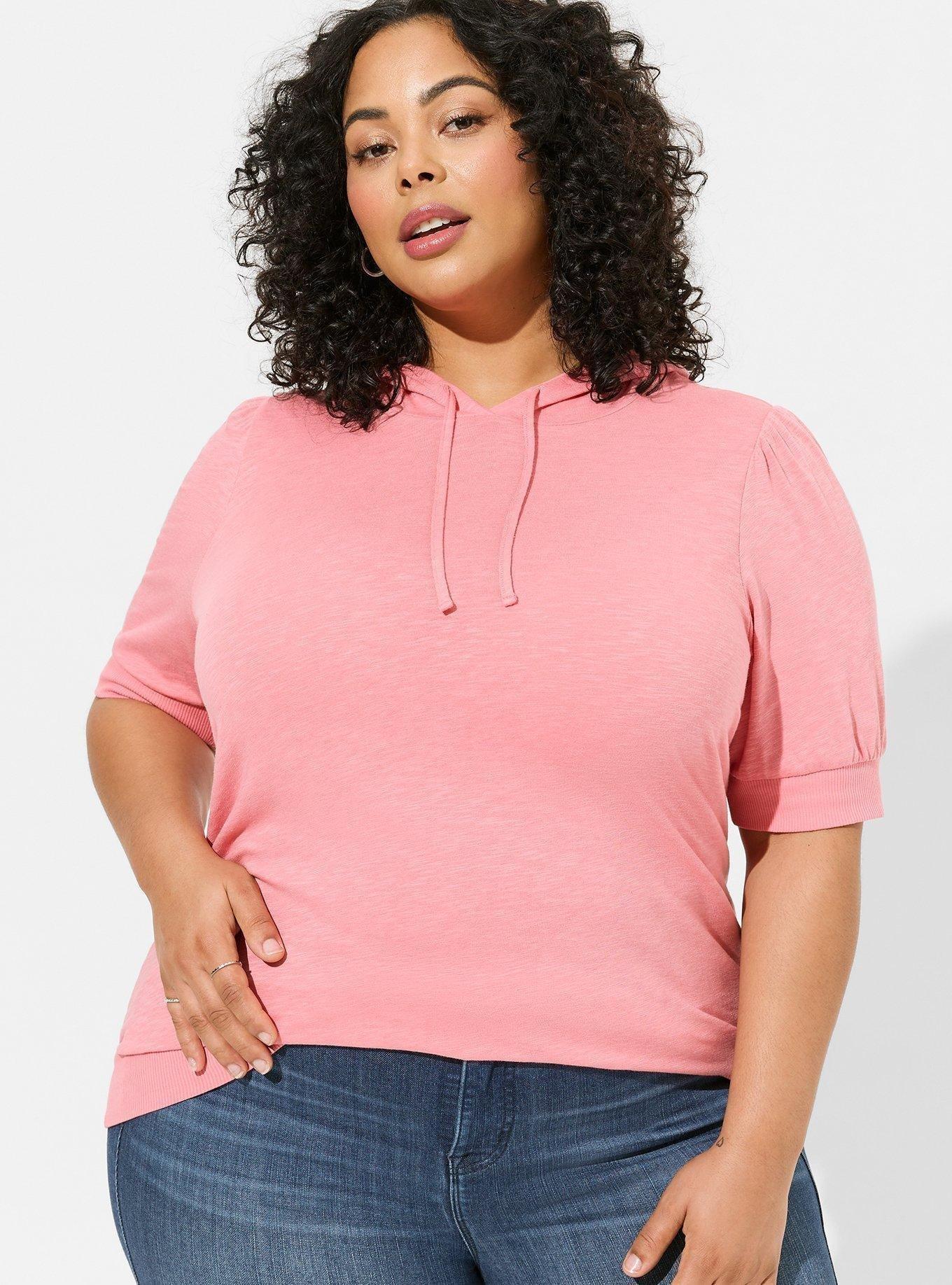 Torrid Off Shoulder Sweatshirt Top Womens 3X 22-24 Magenta Shirt  Lightweight