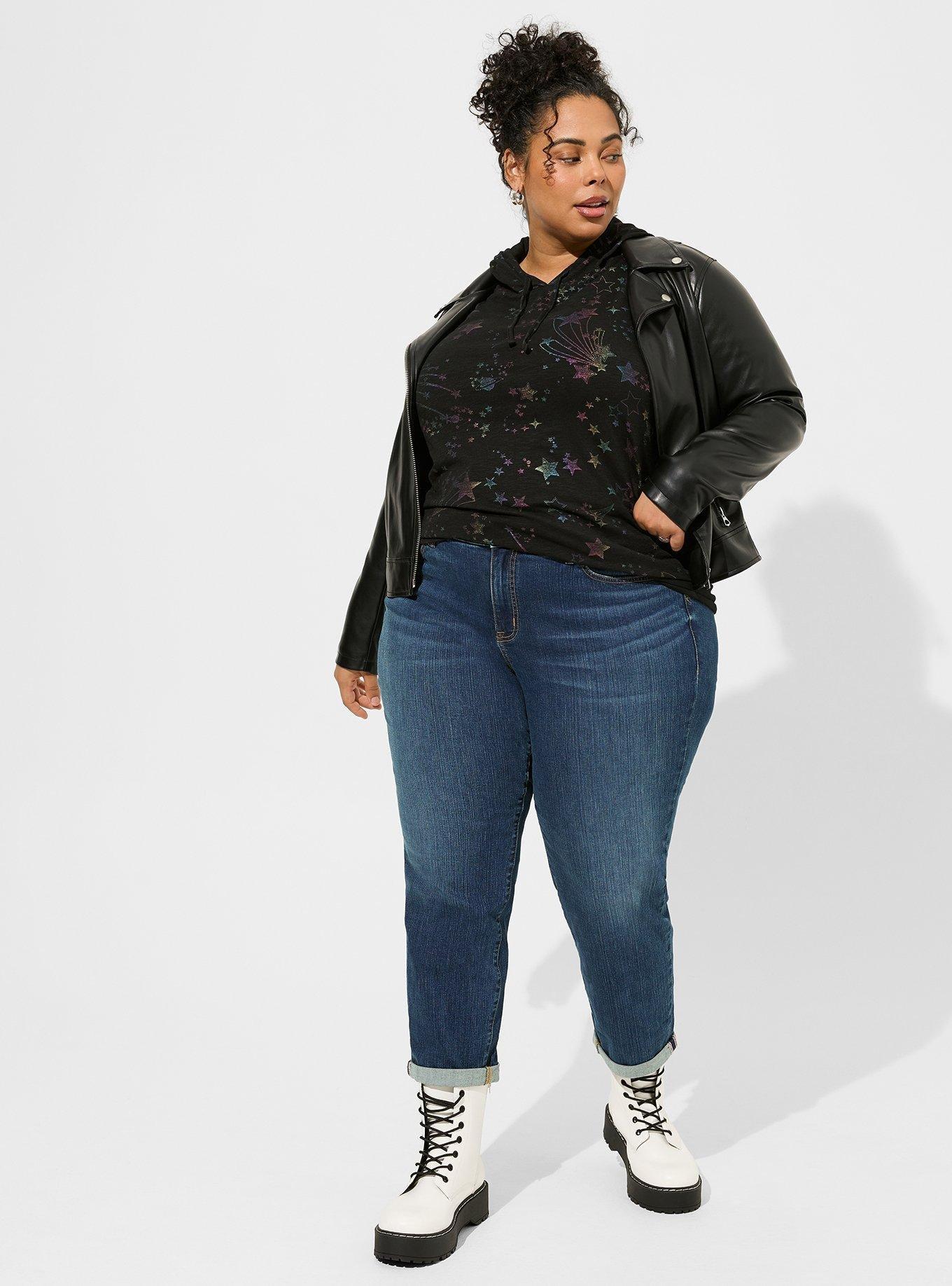 Super Soft Slub Puff Short Sleeve Hoodie, COSMIC STARS DEEP BLACK, alternate