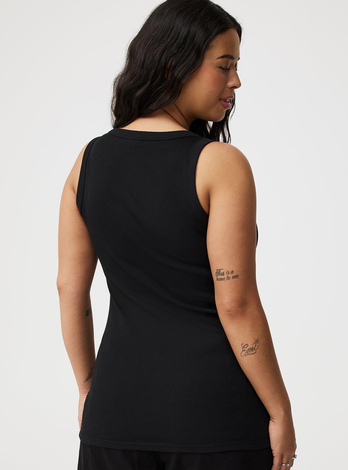 Cotton Modal Rib Scoop Henley Tank