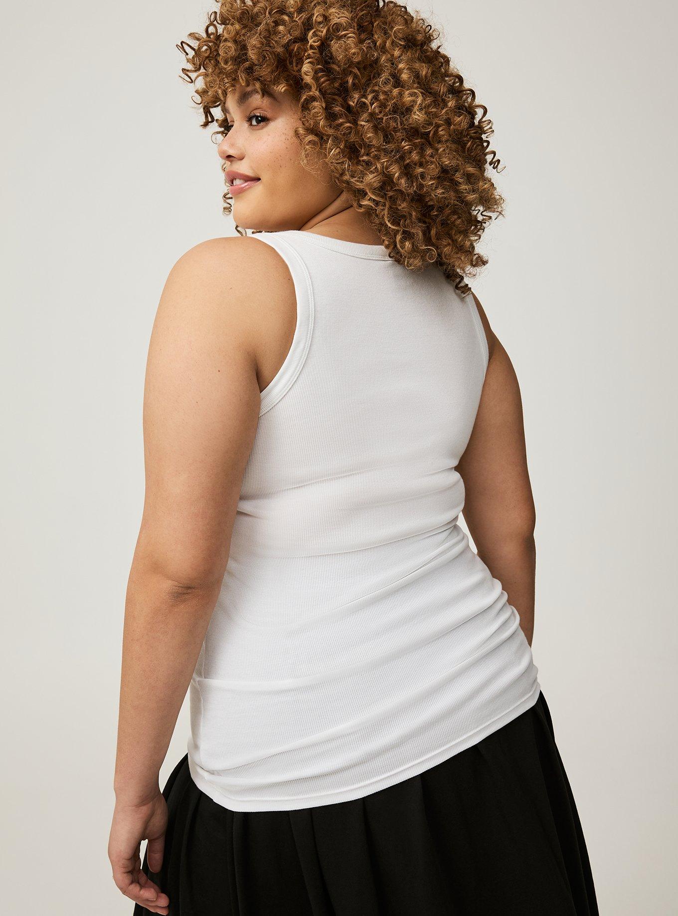 Cotton Modal Rib Scoop Henley Tank