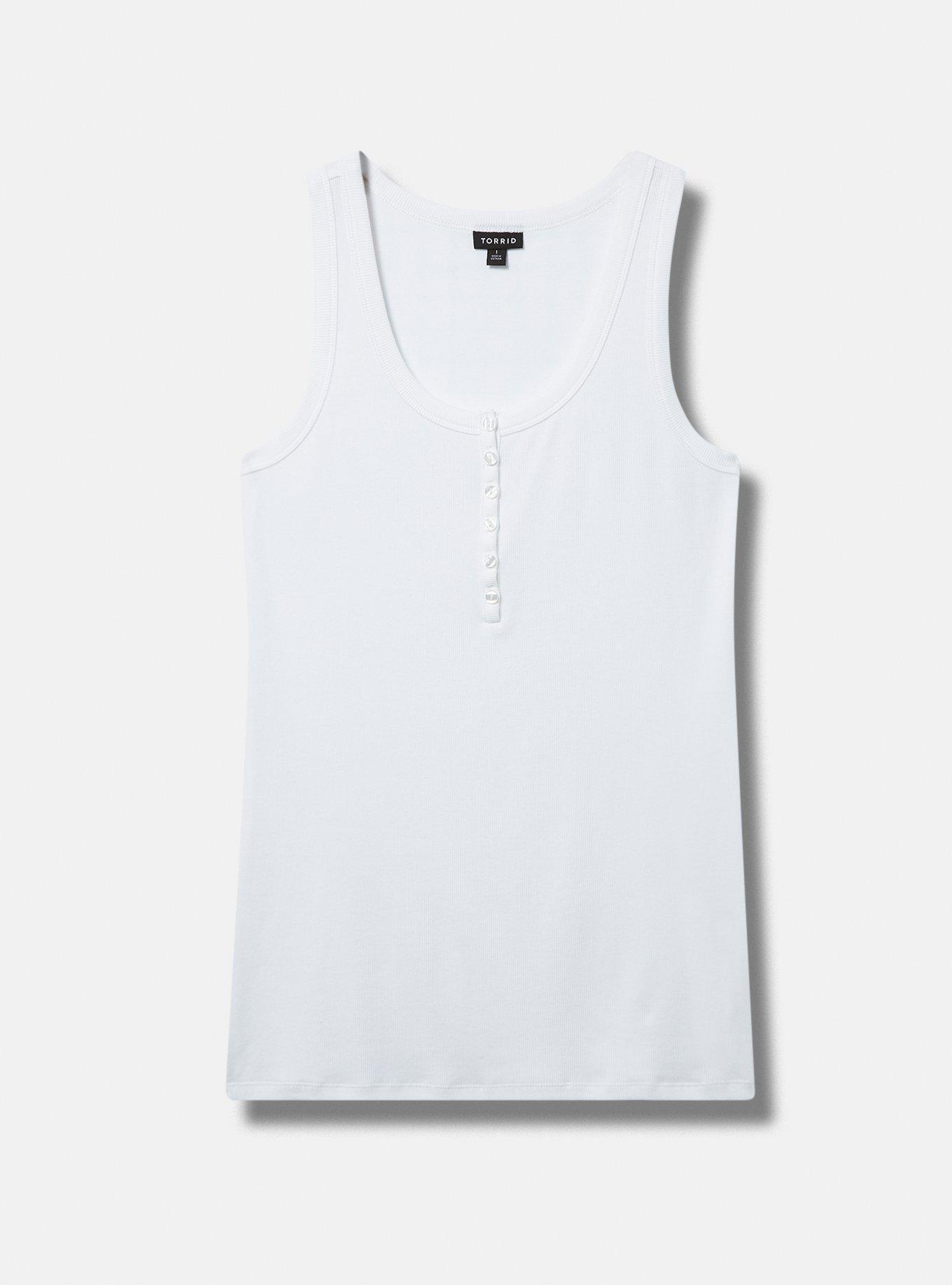 Cotton Modal Rib Scoop Henley Tank