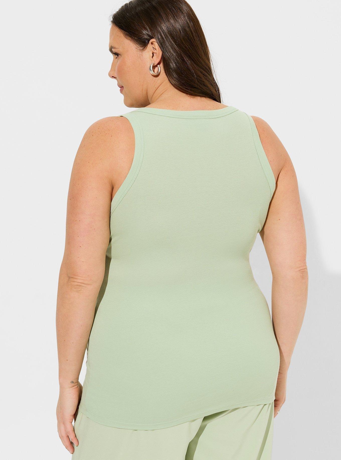 Scoop Henley Tank, SMOKE GREEN, alternate