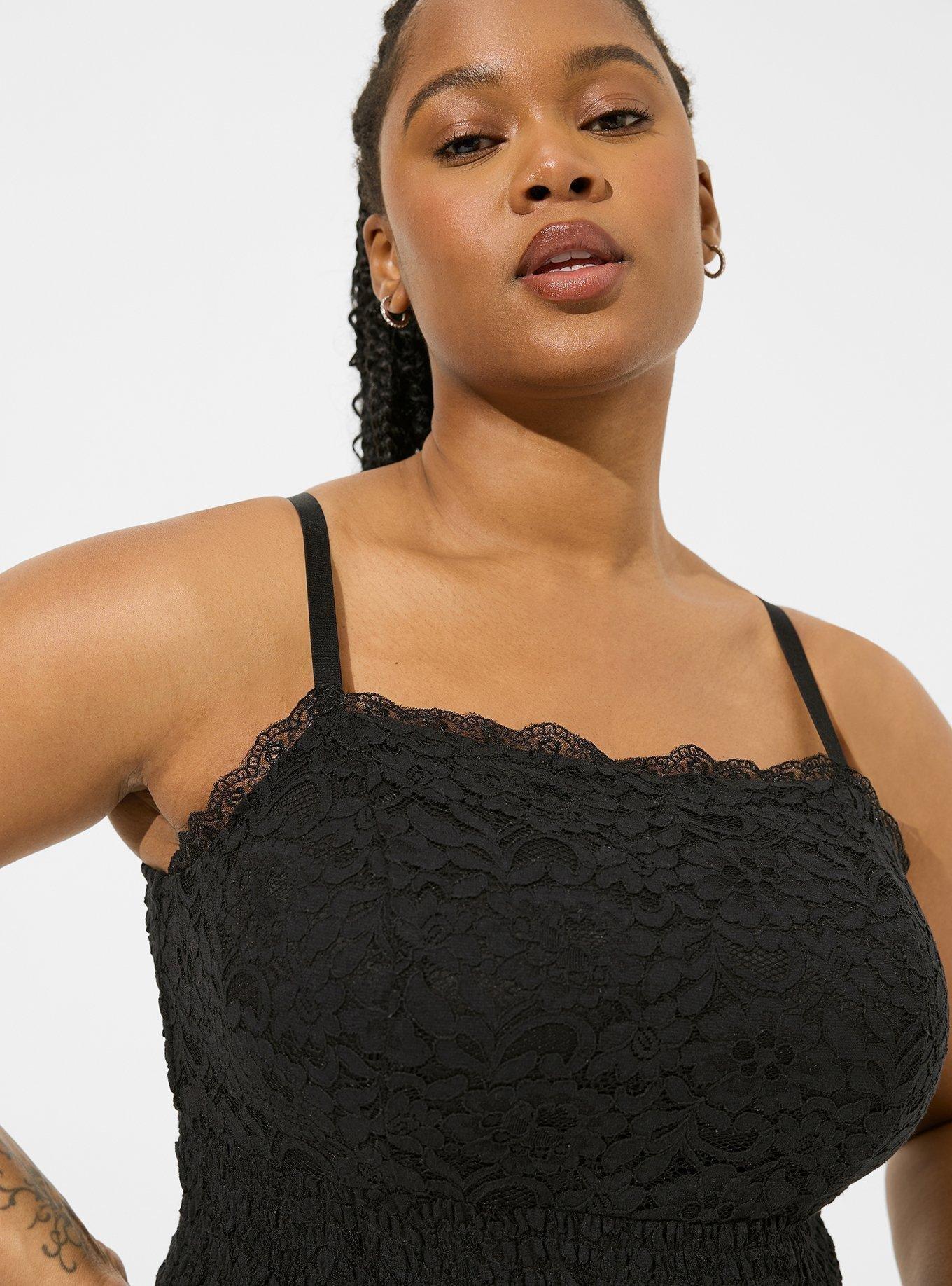 Plus Size - Lace Square Neck Smocked Crop Top - Torrid