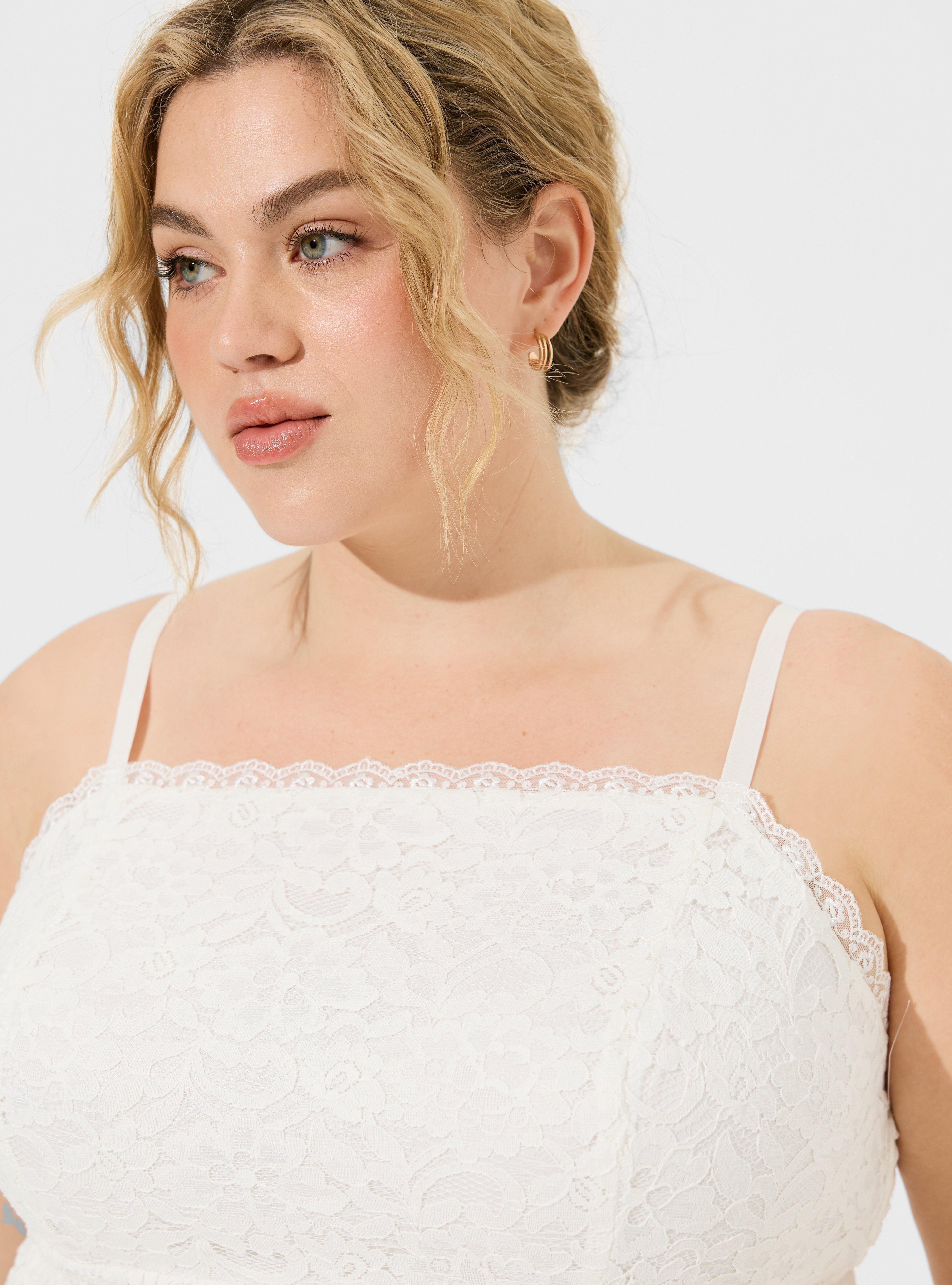 TORRID Lace Smocked Crop Top