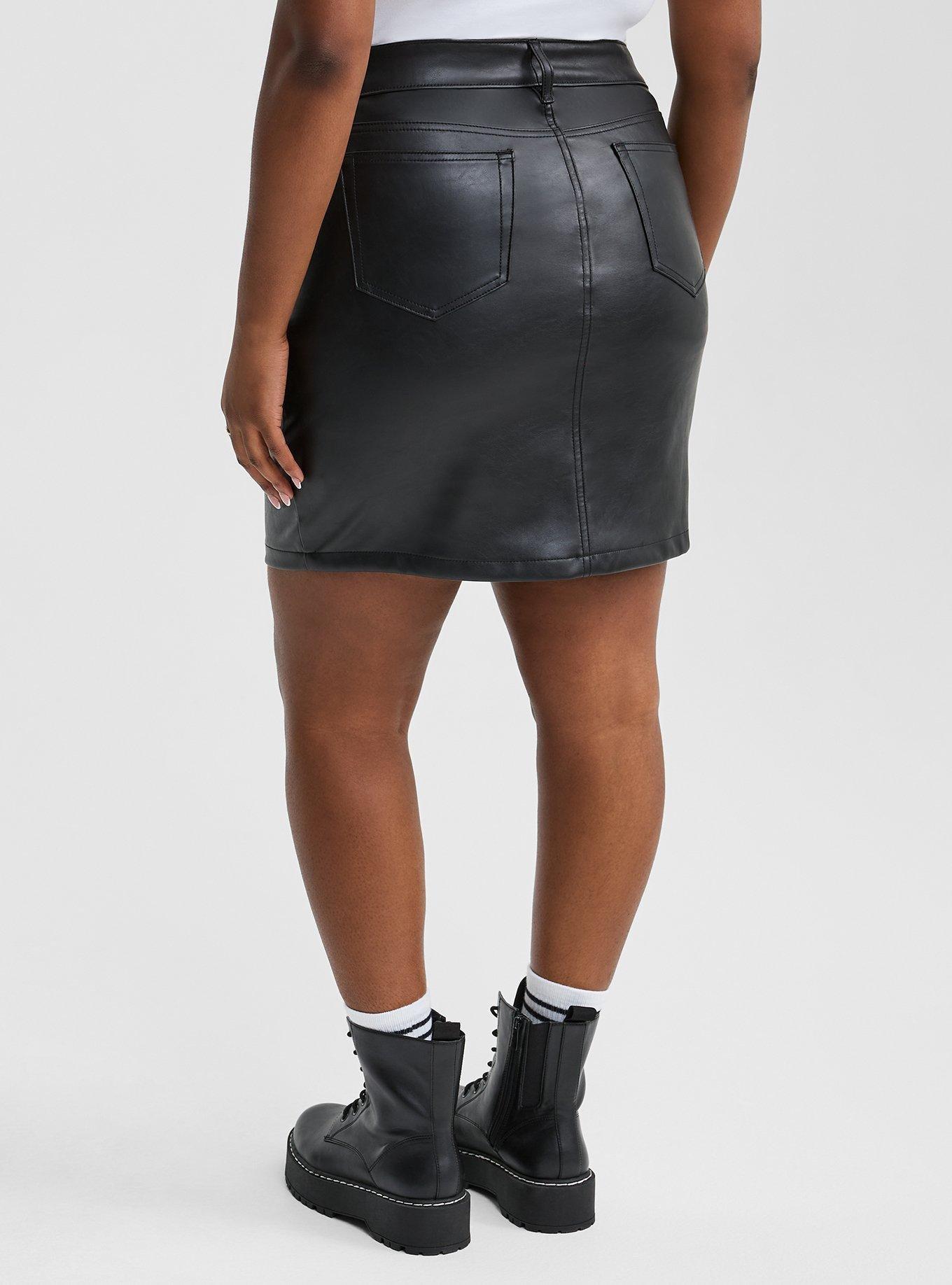 Plus Size - Mini PU 5-Pocket Skirt - Torrid