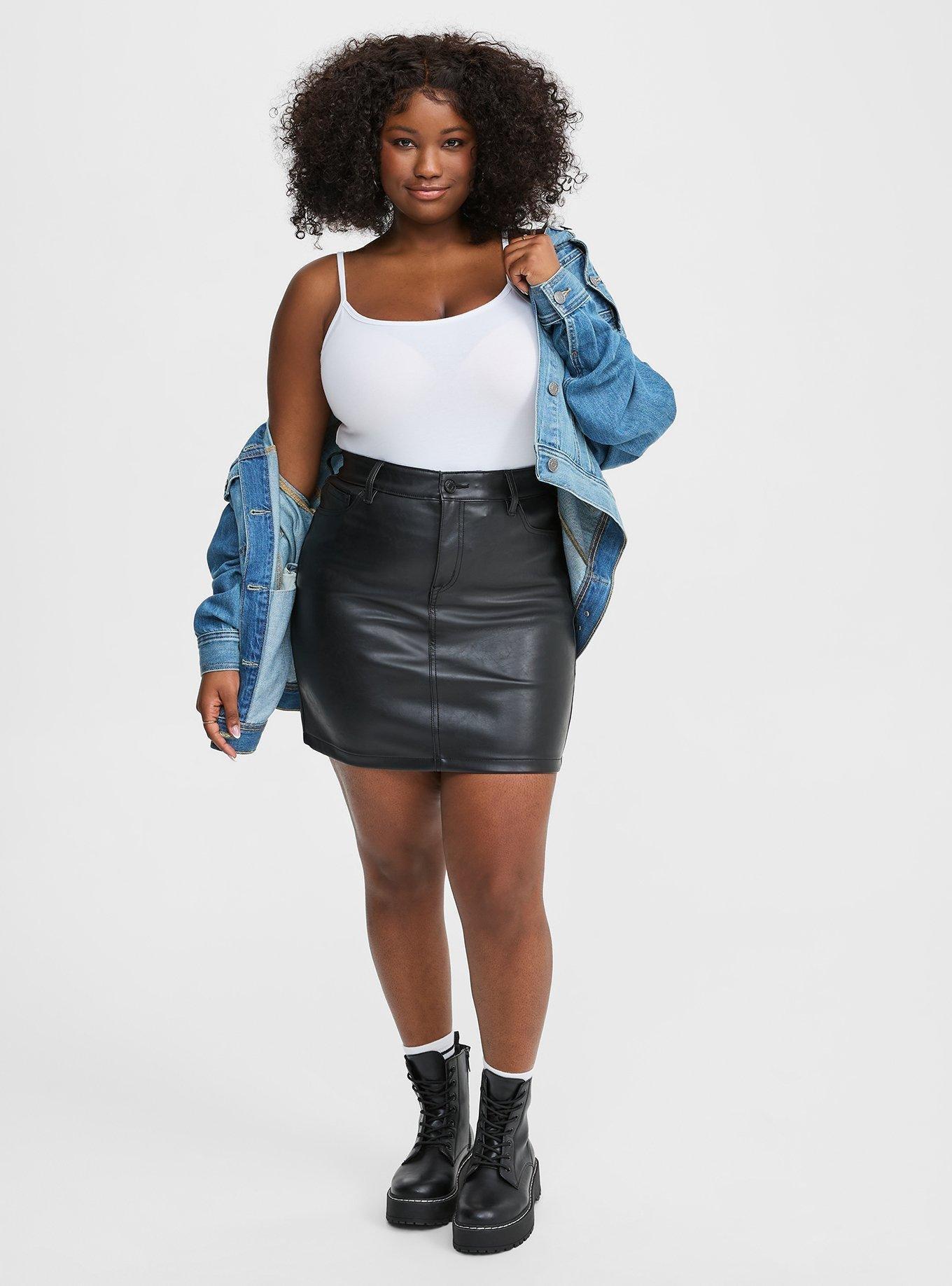 Plus Size - Black Faux Pleather Pencil Skirt - Torrid