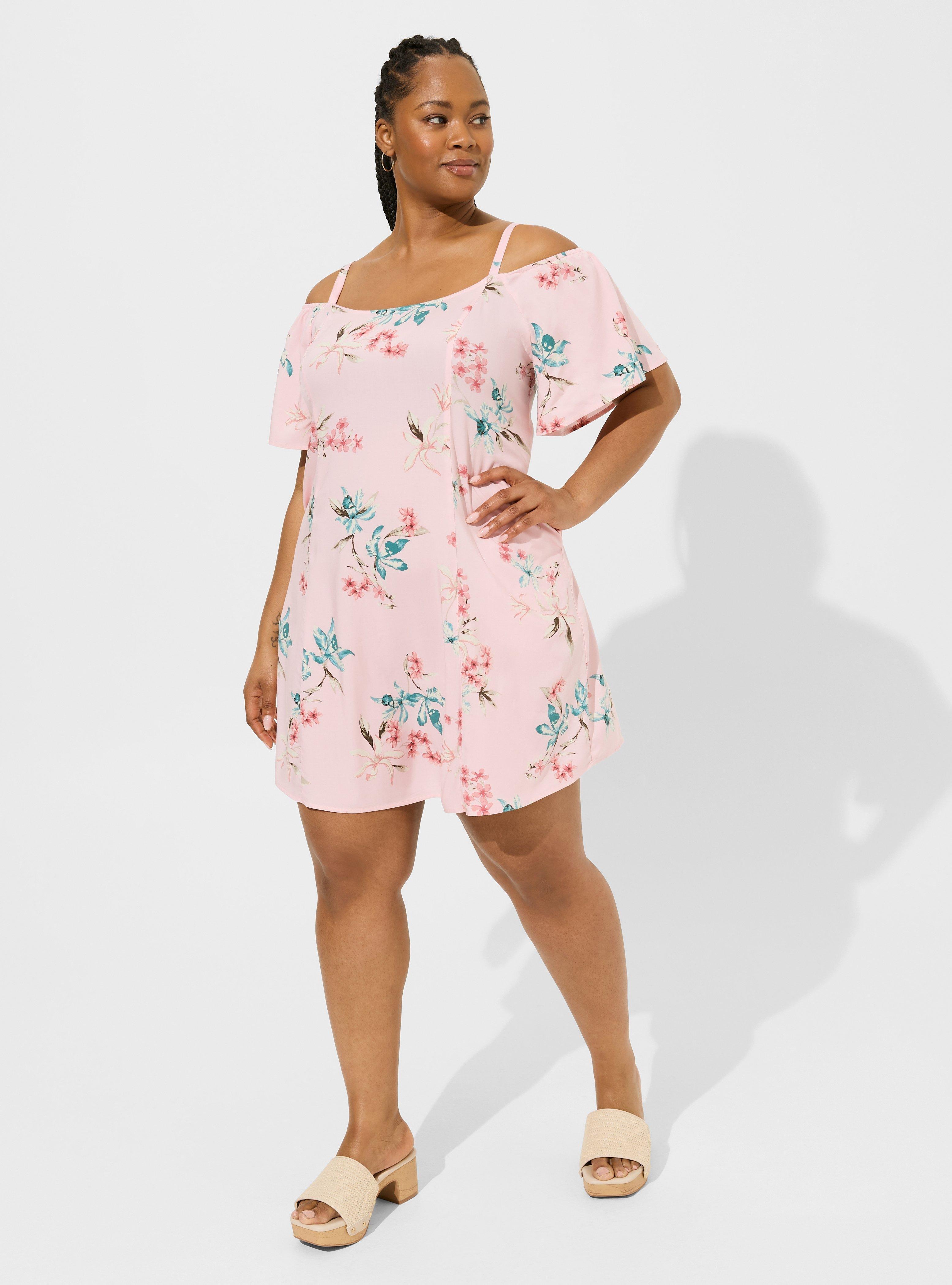 Flowy cold shoulder dress best sale