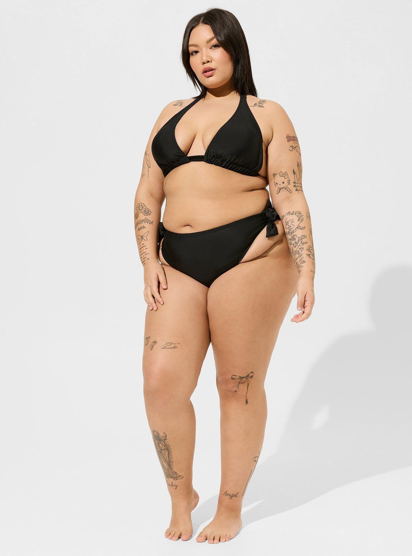 Plus Size - High-Rise Lattice Side Swim Bottom - Torrid