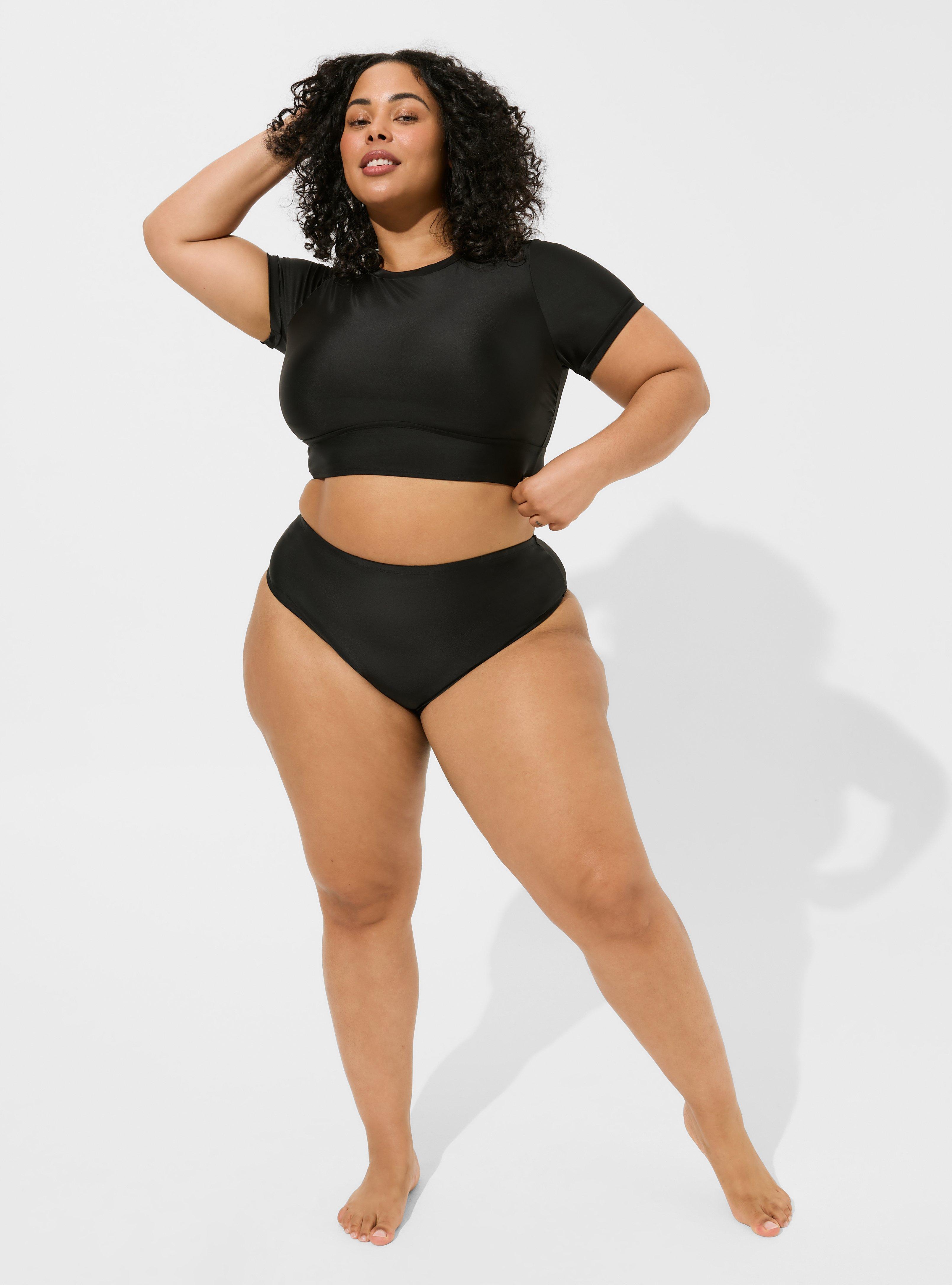 Mid Rise Cheeky Swim Bottom, DEEP BLACK, alternate