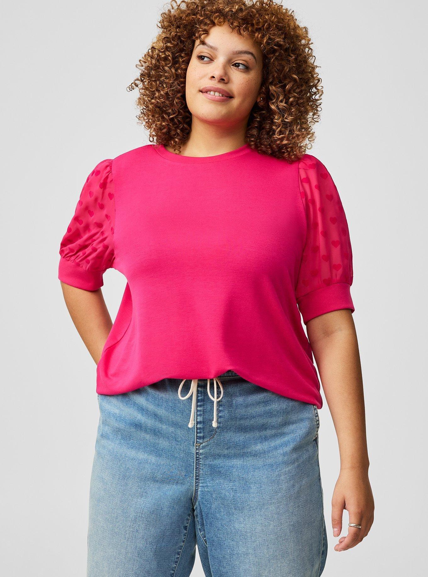Plus Size Crew Neck Lace Short Sleeve Top Torrid