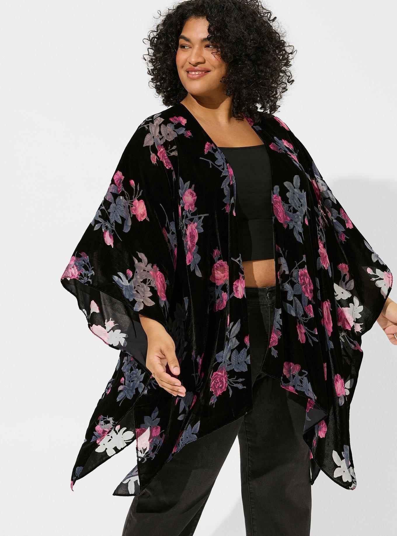 Plus Size - Velvet Burnout Ruana - Torrid