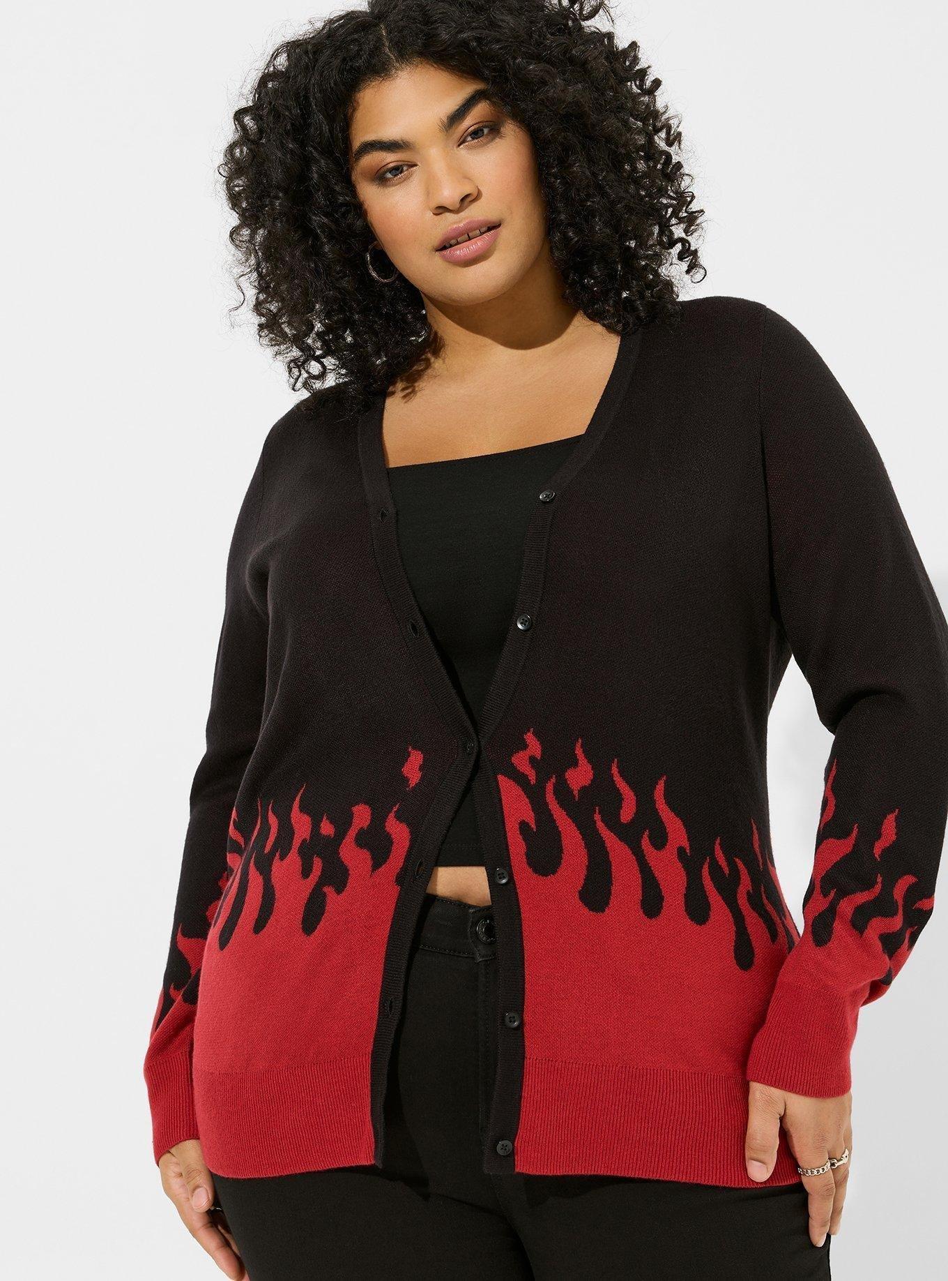 Addition Elle Plus Size Longline Cardigan Sweater Plus Size 1X Wine Color  New