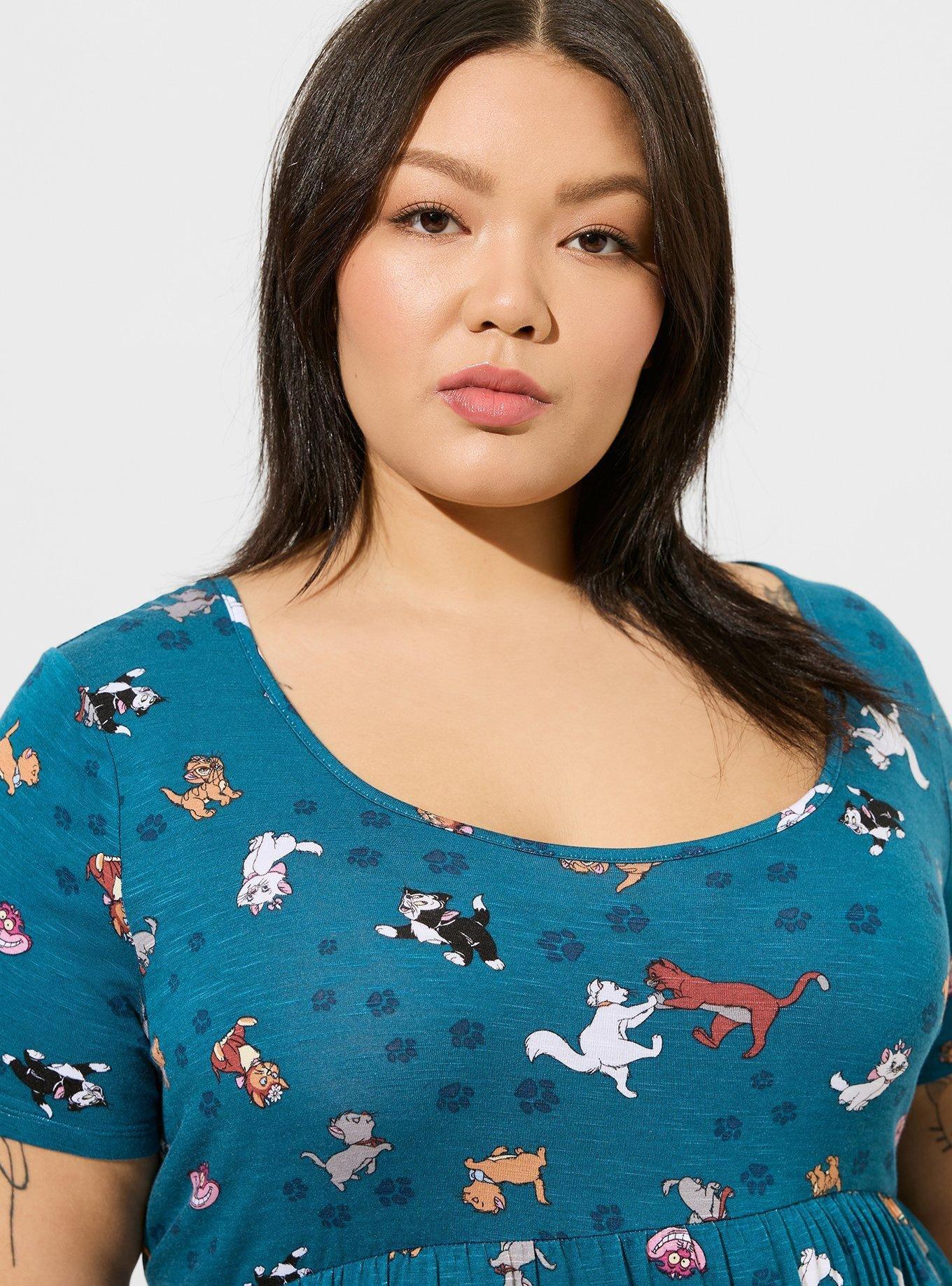Plus Size Disney Cats Short Sleeve Babydoll Torrid