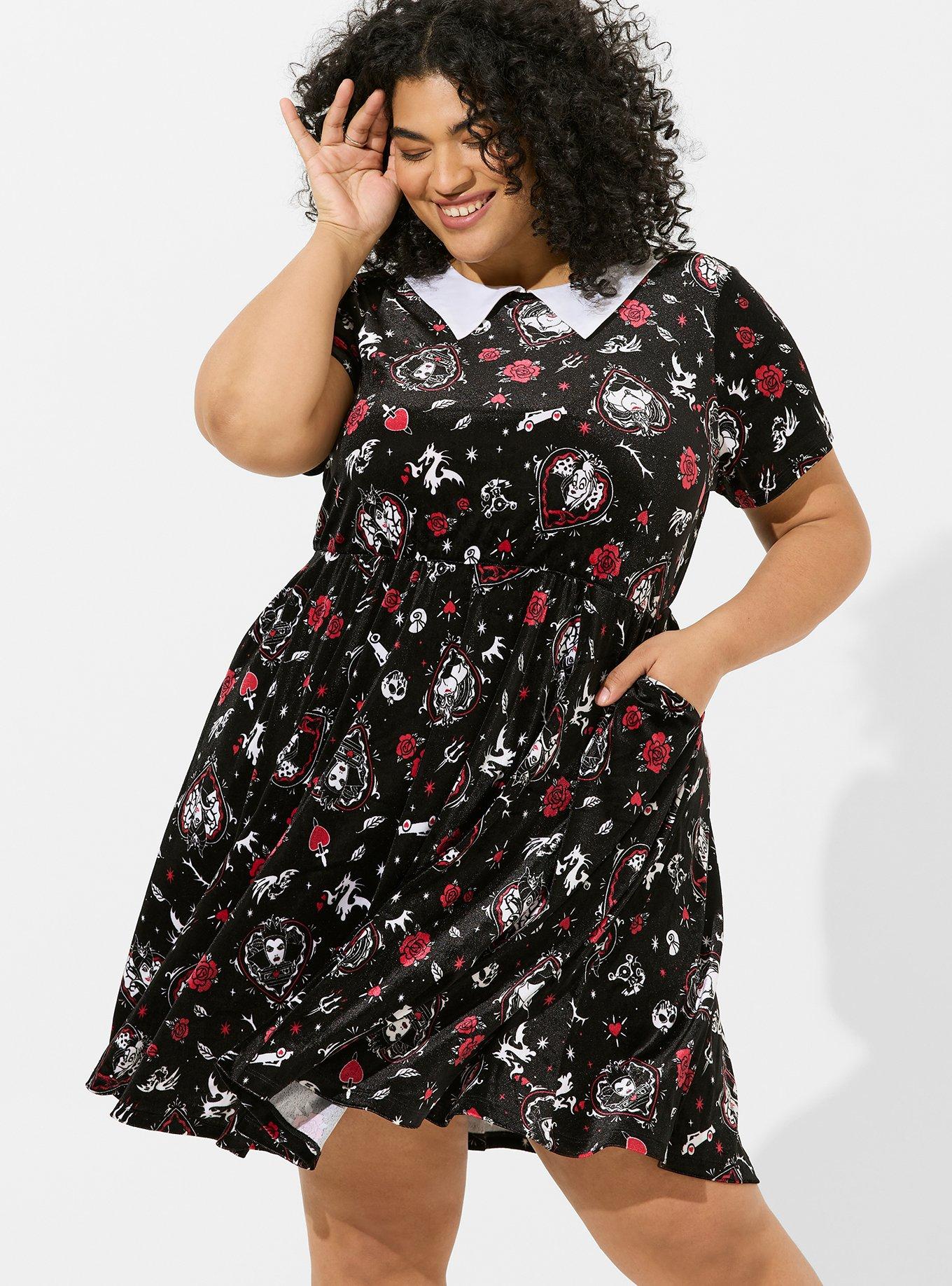Plus Size - Black Floral Choker Gauze Trapeze Dress - Torrid