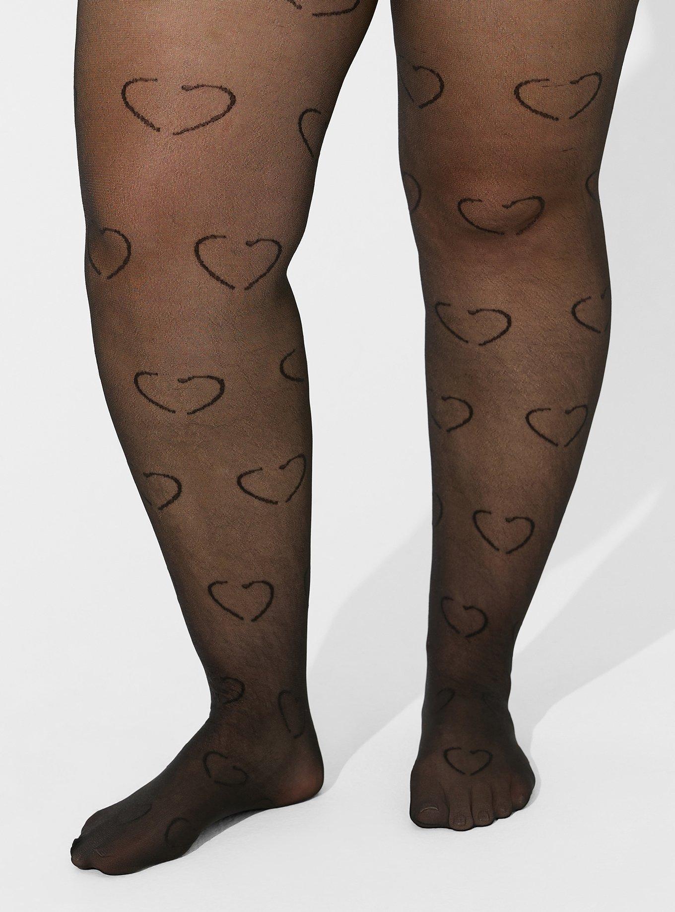 Plus Size Allover Heart Tights Torrid