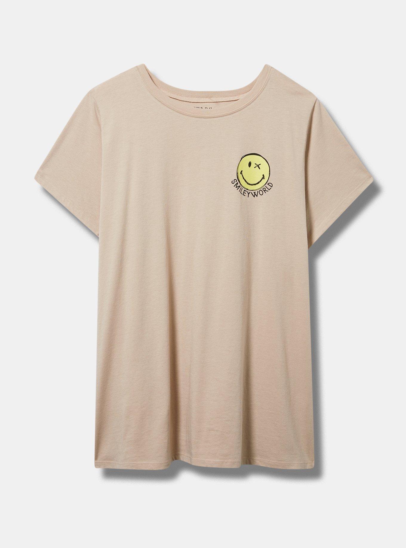 Smiley Classic Fit Crew Neck Short Sleeve Tee Shirt