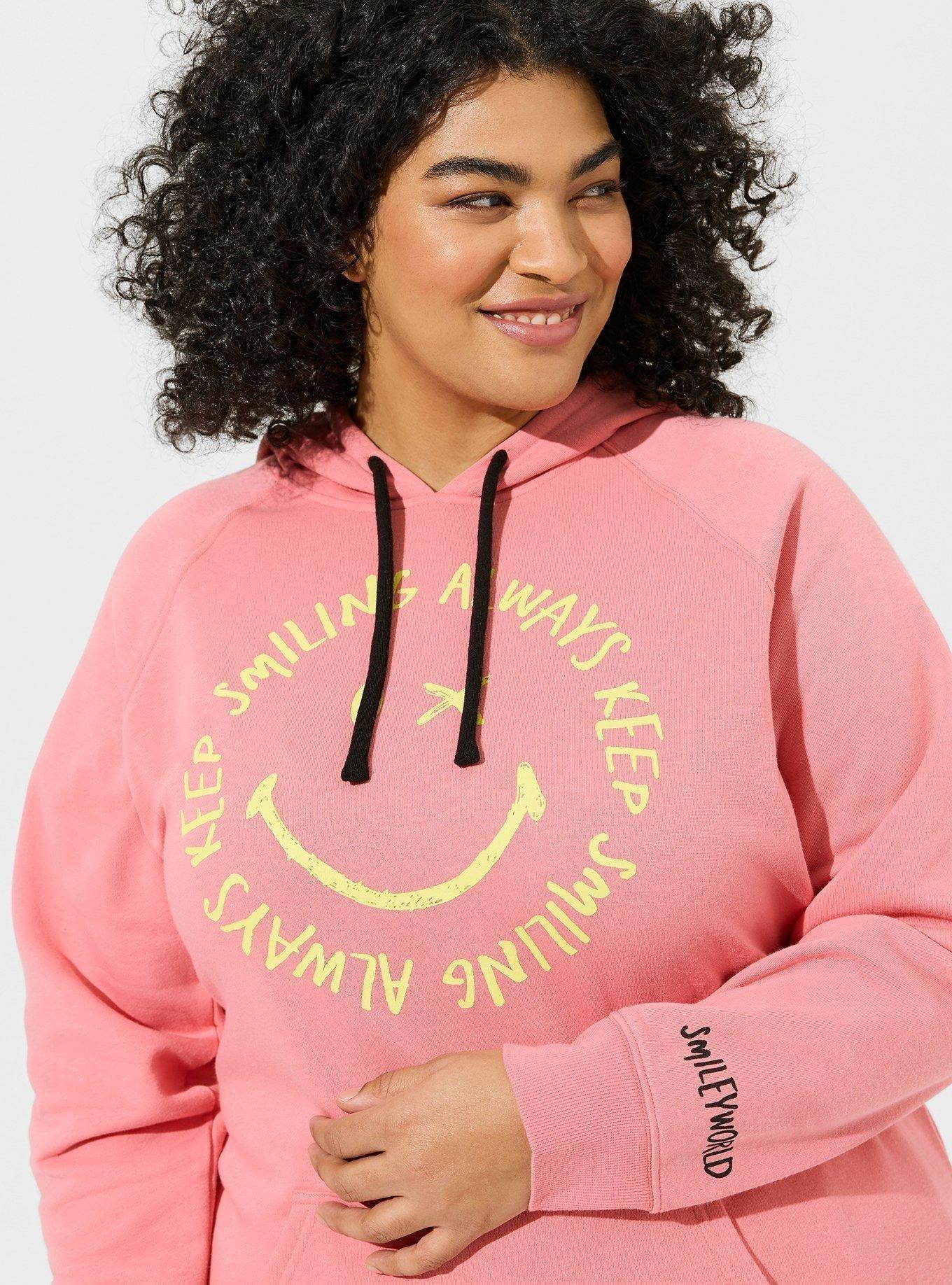 Smiley Cozy Fleece Checkered Hoodie